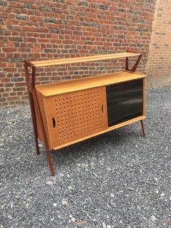Oak and Mahogany Bar Cabinet by Louis Paolozzi, circa 1950