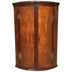 Oak and Mahogany Cross Banded George III Period Corner Cupboard