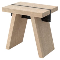 Oak and Marble Table from Collection Laws of Motion by Joel Escalona