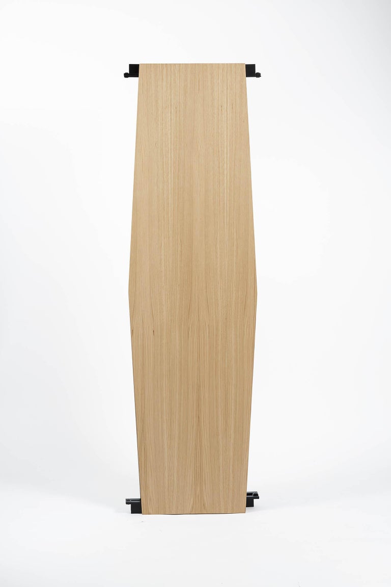 Oak and Mat Black Steel Screen For Sale at 1stDibs