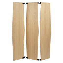 Oak and Mat Black Steel Screen