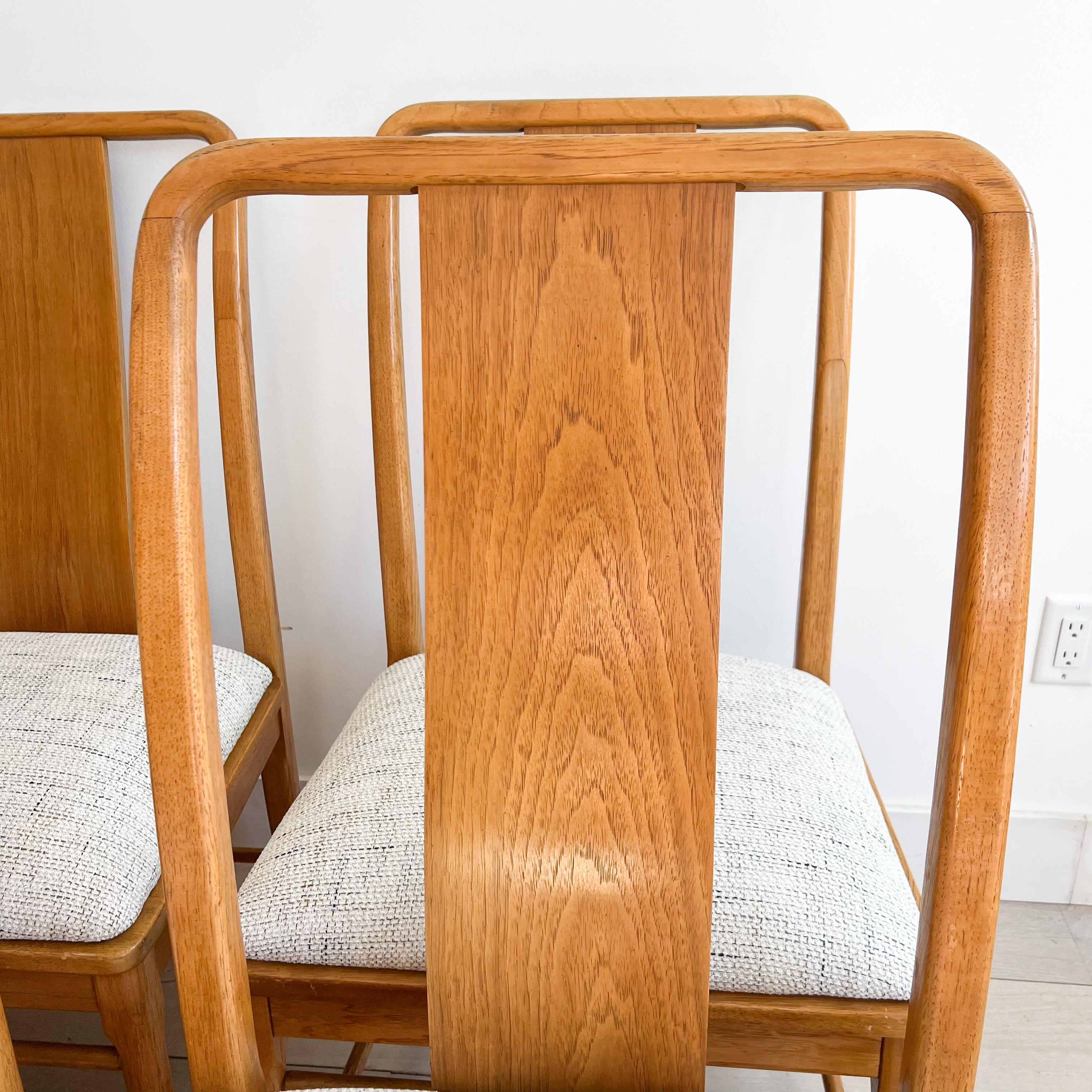 Oak and Olive Burl Dining Table w/ 2 Leaves -  8 Dining Chairs by Thomasville For Sale 5