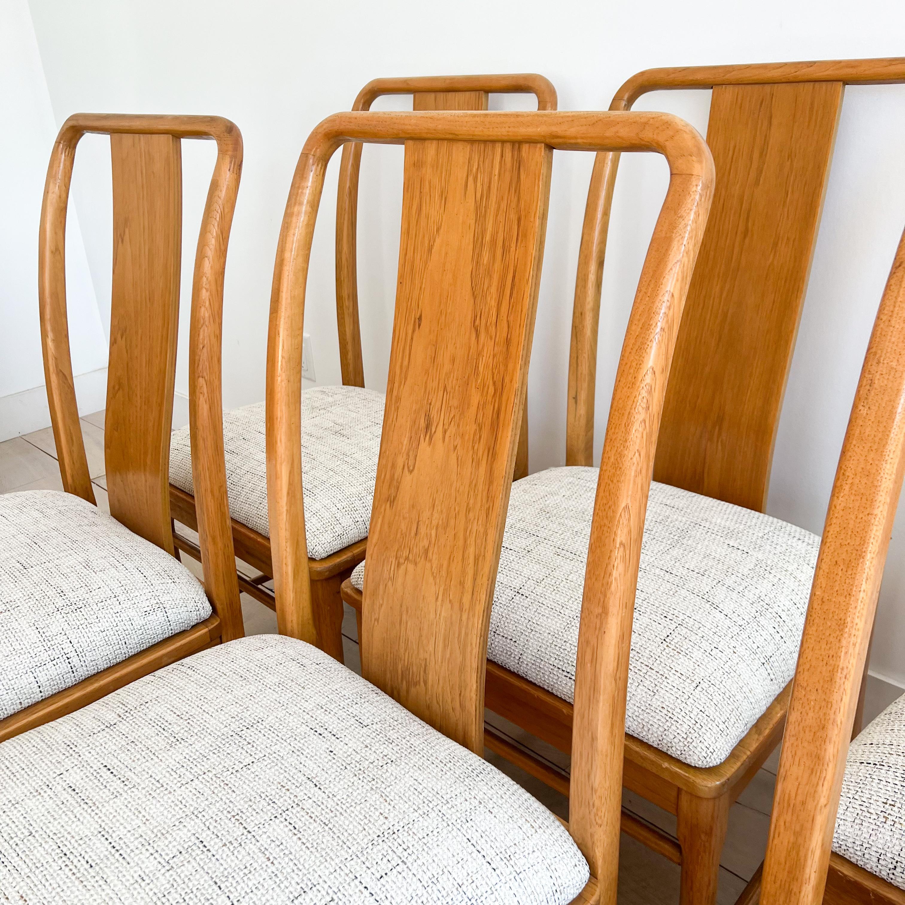 Oak and Olive Burl Dining Table w/ 2 Leaves -  8 Dining Chairs by Thomasville 13
