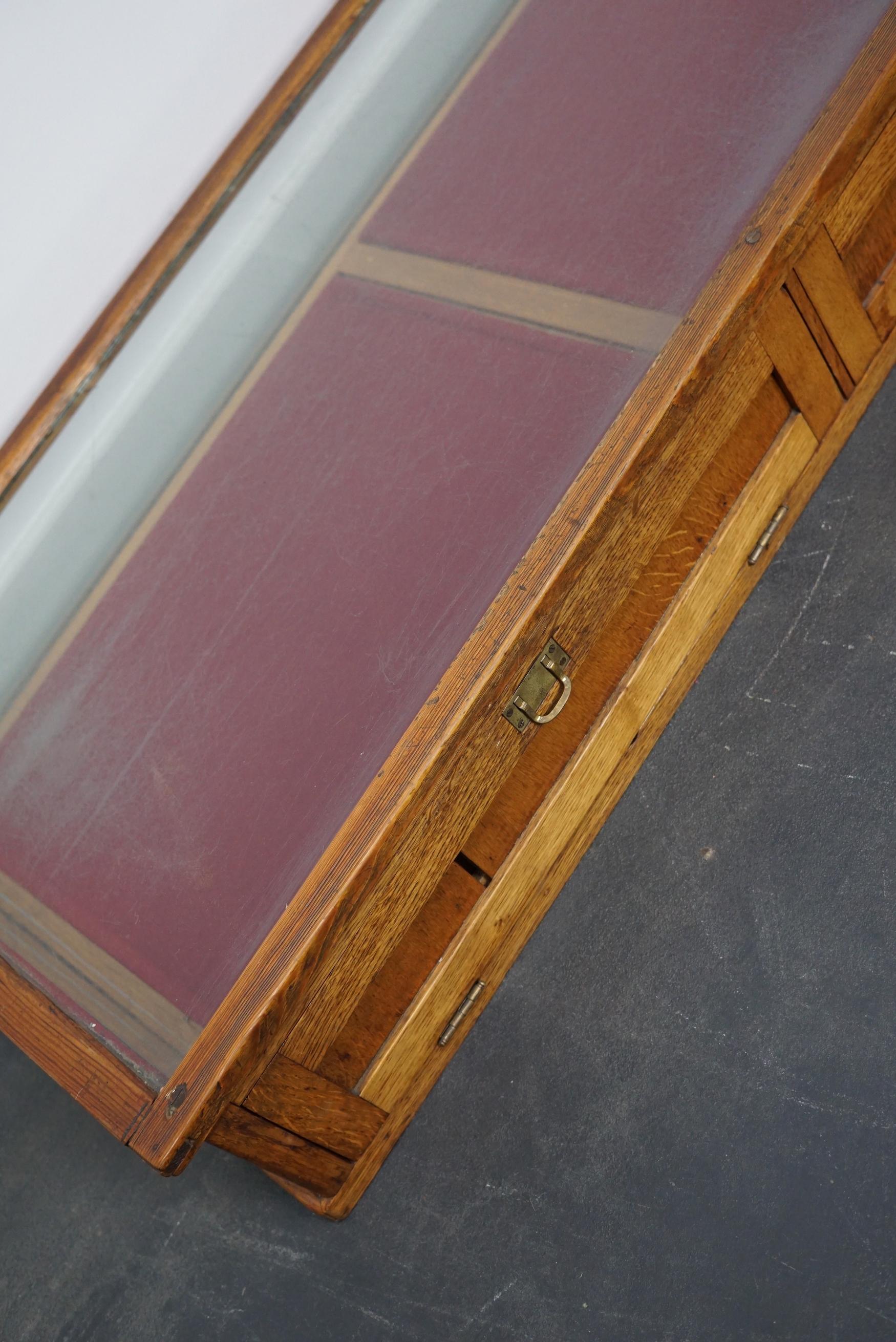 Oak and Pine Jewelry / Shop Display Cabinet or Table Vitrine, Early 20th Century 6