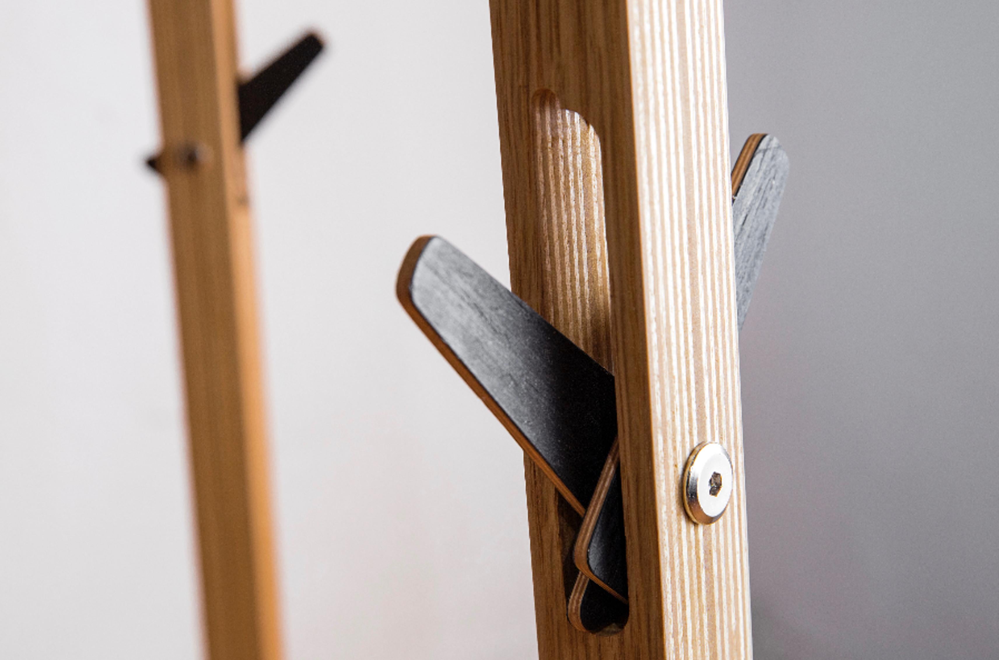 Modern Oak and Plywood Mexican Coat Rack by Obiect For Sale