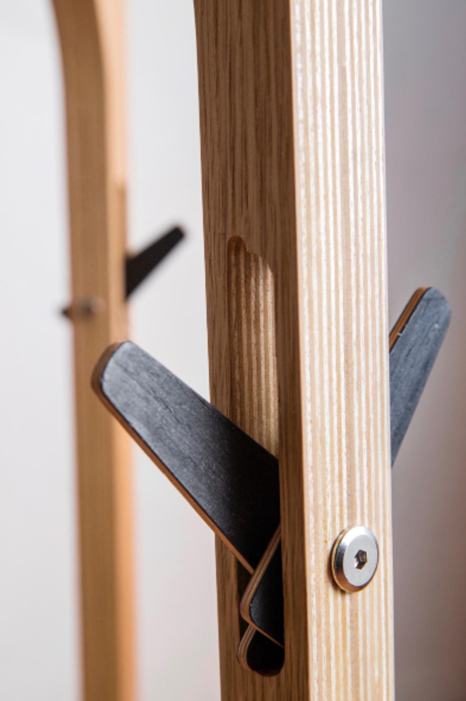 Machine-Made Oak and Plywood Mexican Coat Rack by Obiect For Sale