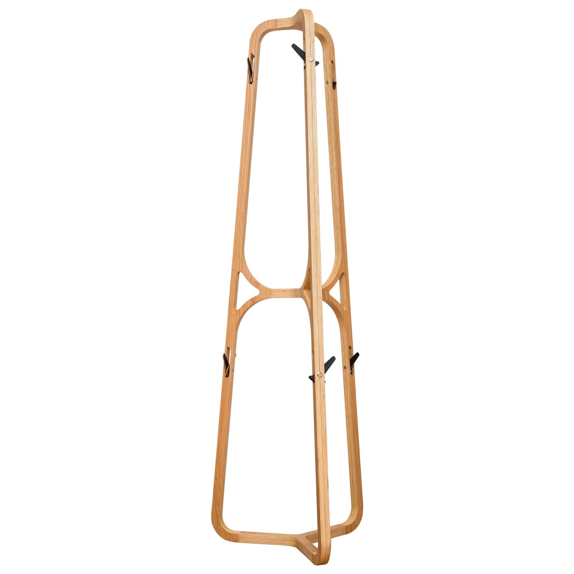 Oak and Plywood Mexican Coat Rack by Obiect For Sale