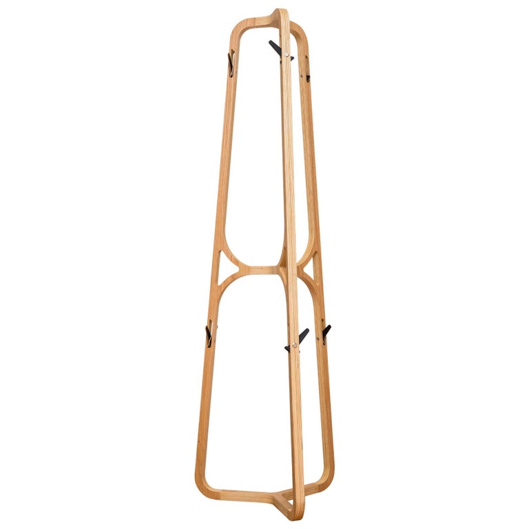 Oak and Plywood Mexican Coat Rack by Obiect For Sale at 1stDibs