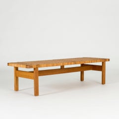 Oak and Rattan Bench by Børge Mogensen