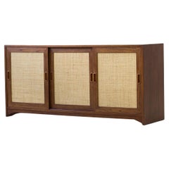 Oak and rattan sideboard by Alf Svensson, Bjästa, Sweden 1950s