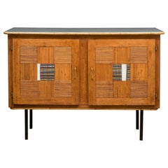 Oak and Rattan Sideboard by Audoux and Minet