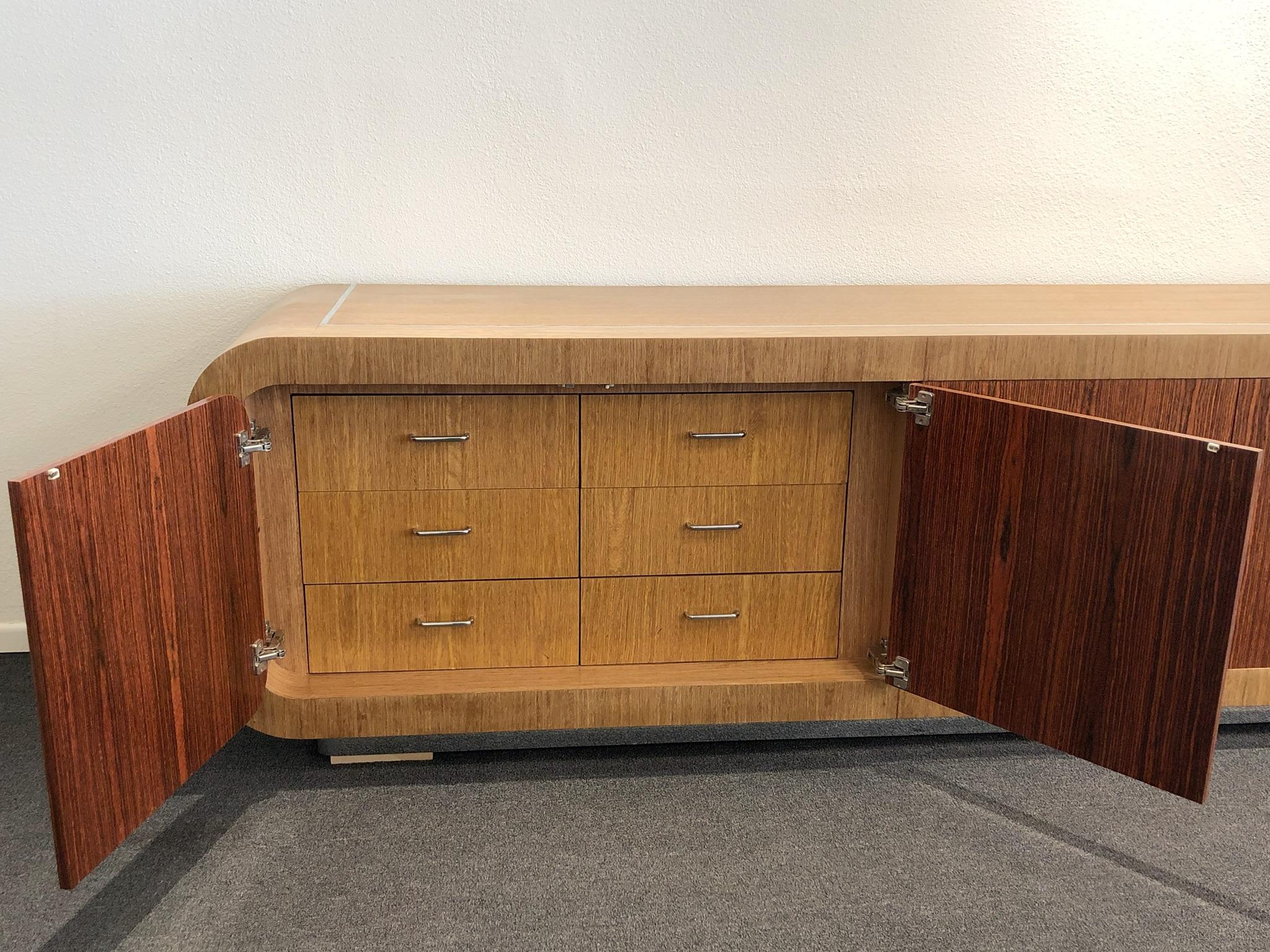 Polished Oak and Rosewood Credeza by Steve Chase