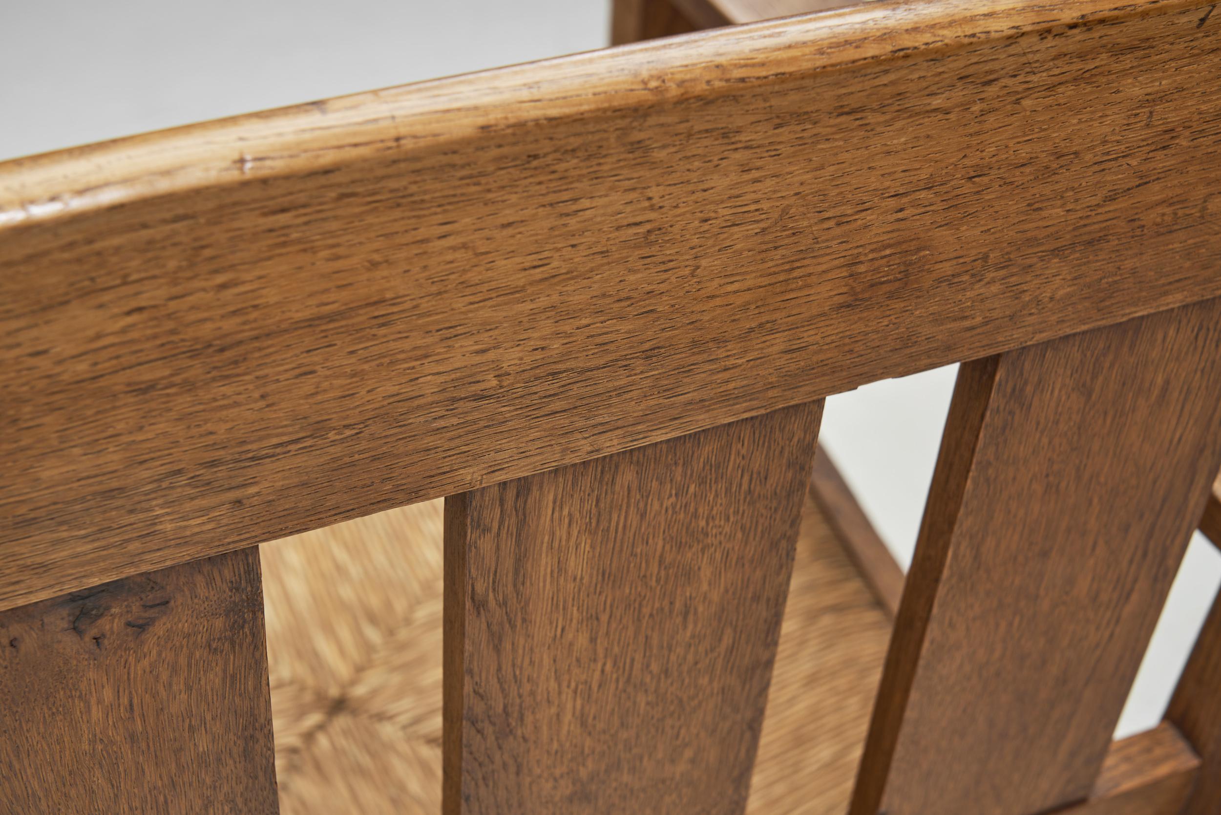 Oak and Rush Armchair by LOV, Netherlands ca 1920s For Sale 5