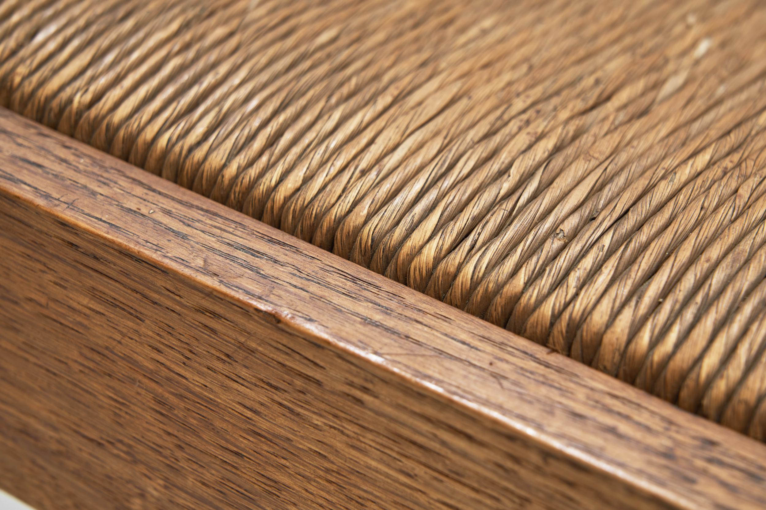 Oak and Rush Armchair by LOV, Netherlands ca 1920s For Sale 9