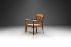 Oak and Rush Armchair by LOV, Netherlands ca 1920s