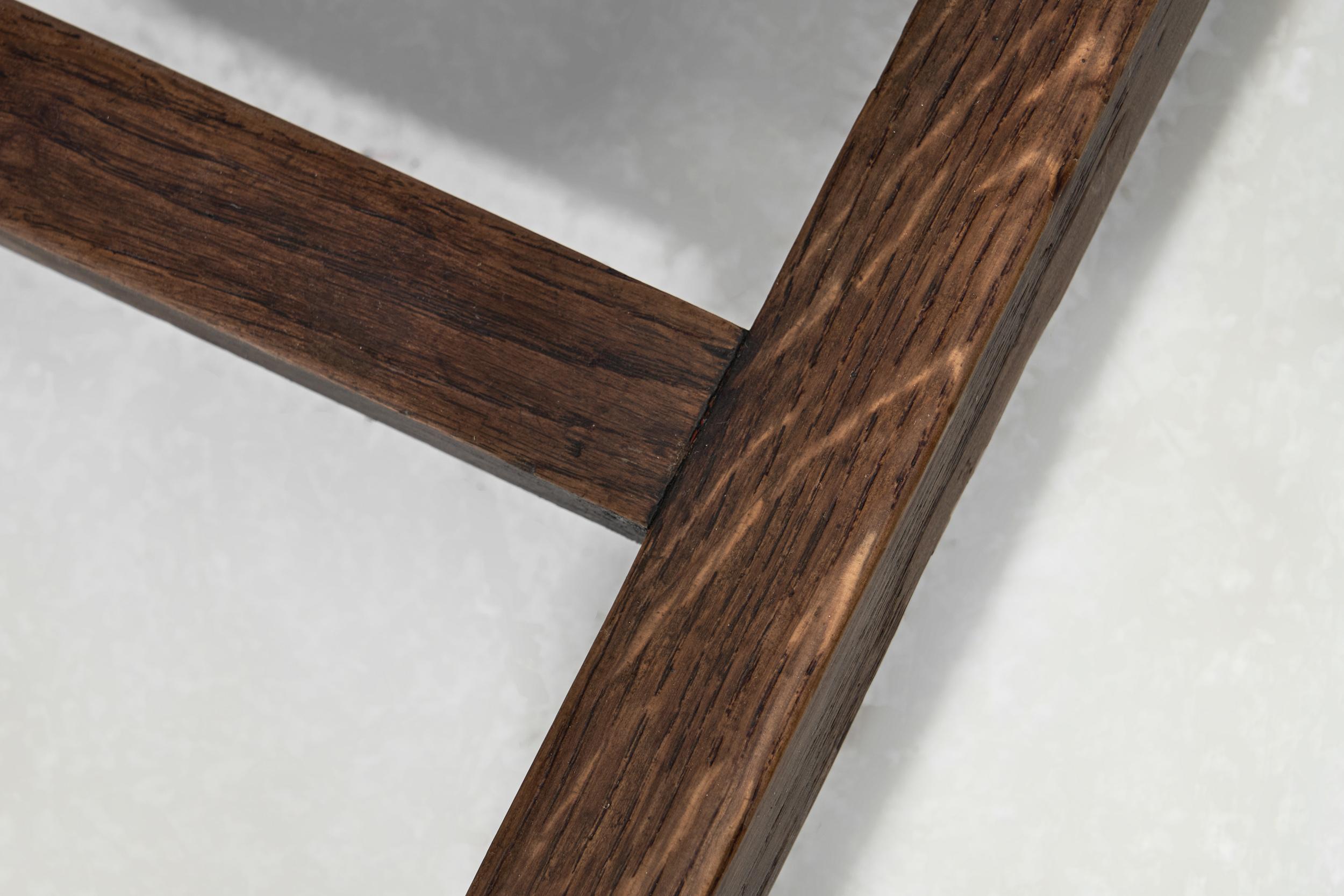 Tabouret en chêne et jonc à la manière de Charles Dudouyt, France Début du 20e siècle en vente 8