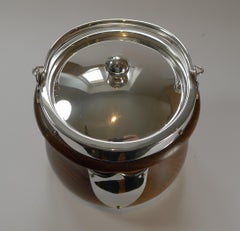 Biskuitdose aus Eiche und versilberter Platte von John Grinsell & Co., um 1890