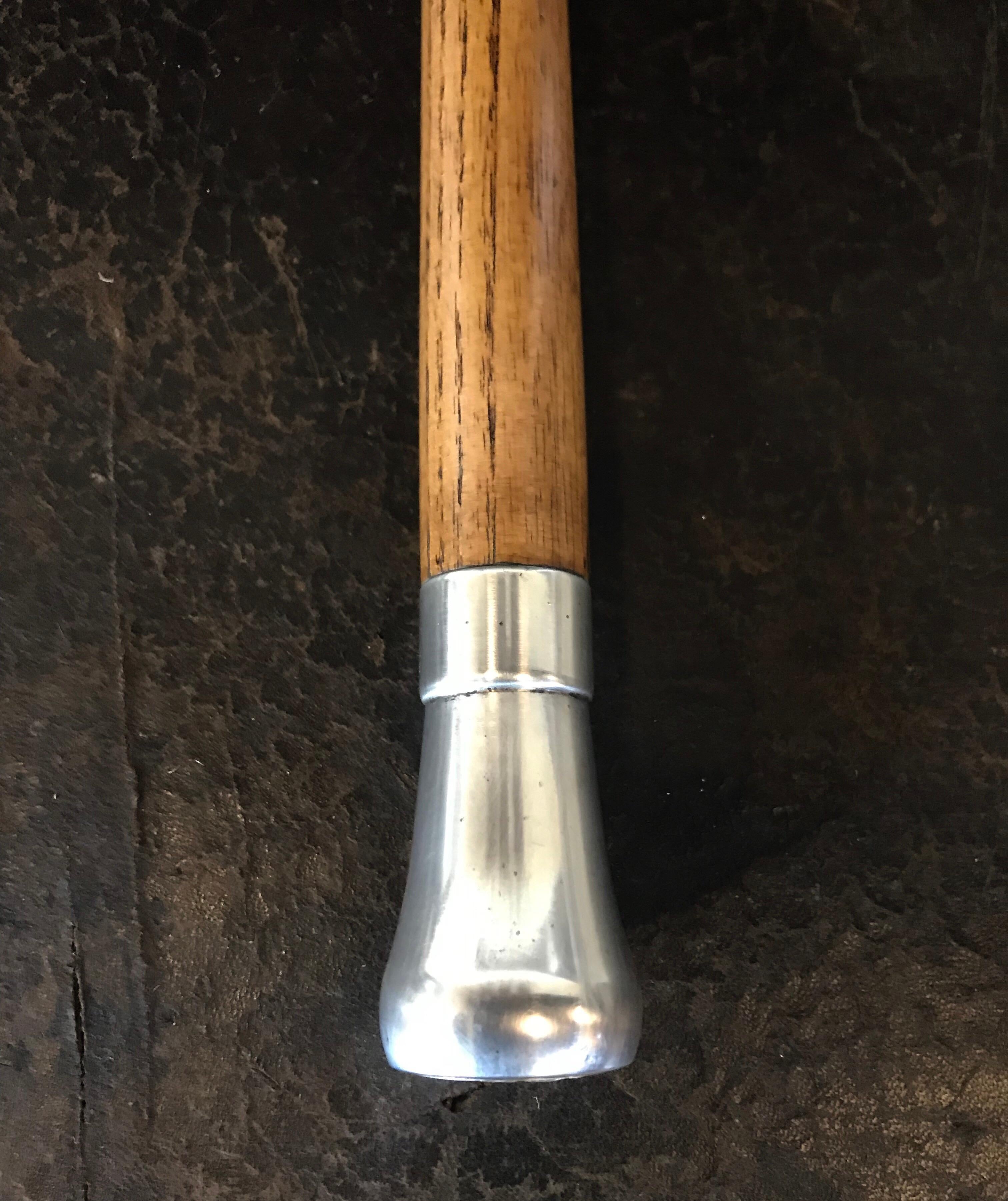 Cast Oak and Silver Walking Stick by Towle