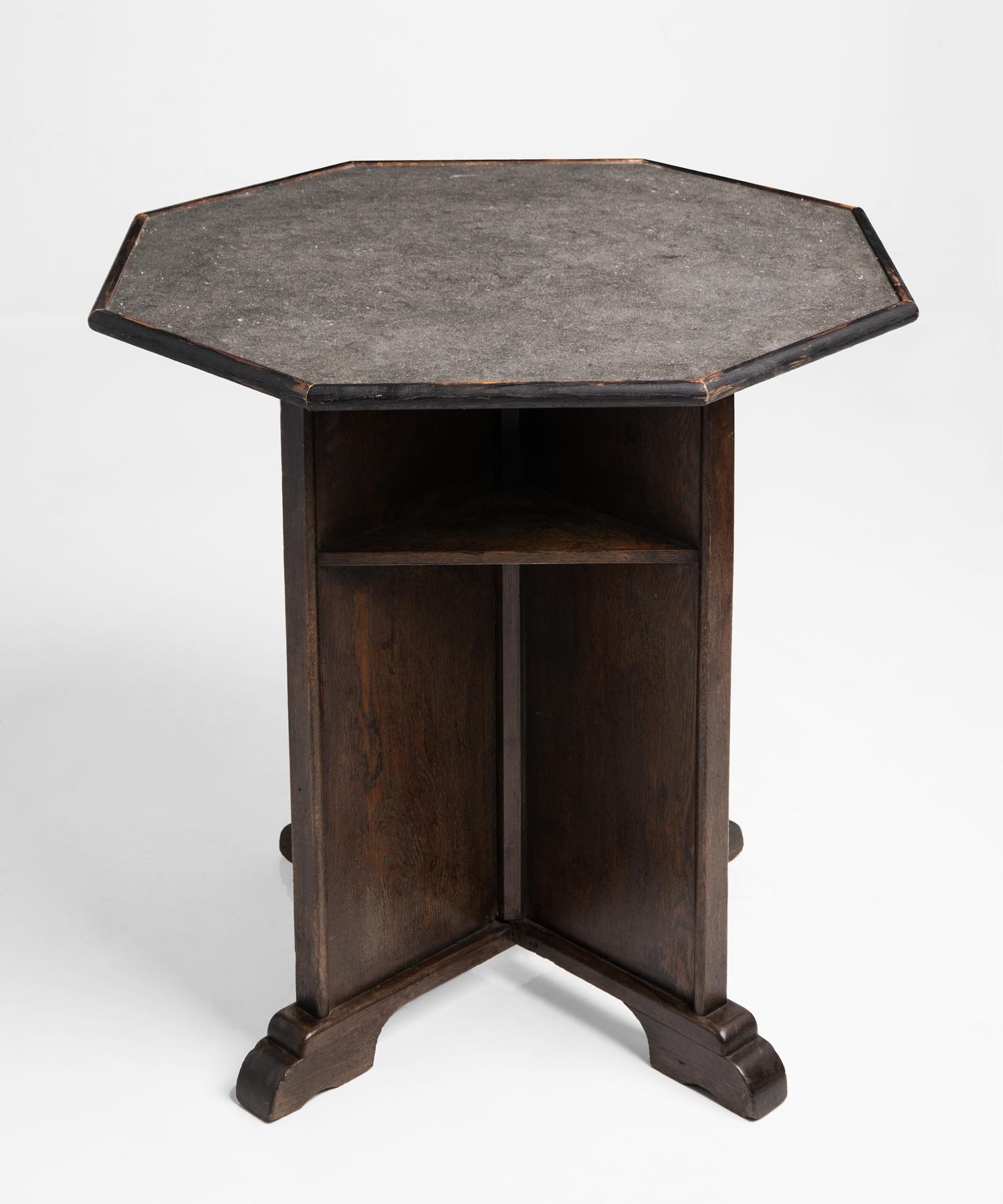 English Oak and Slate Top Gaming Tables, England, circa 1900