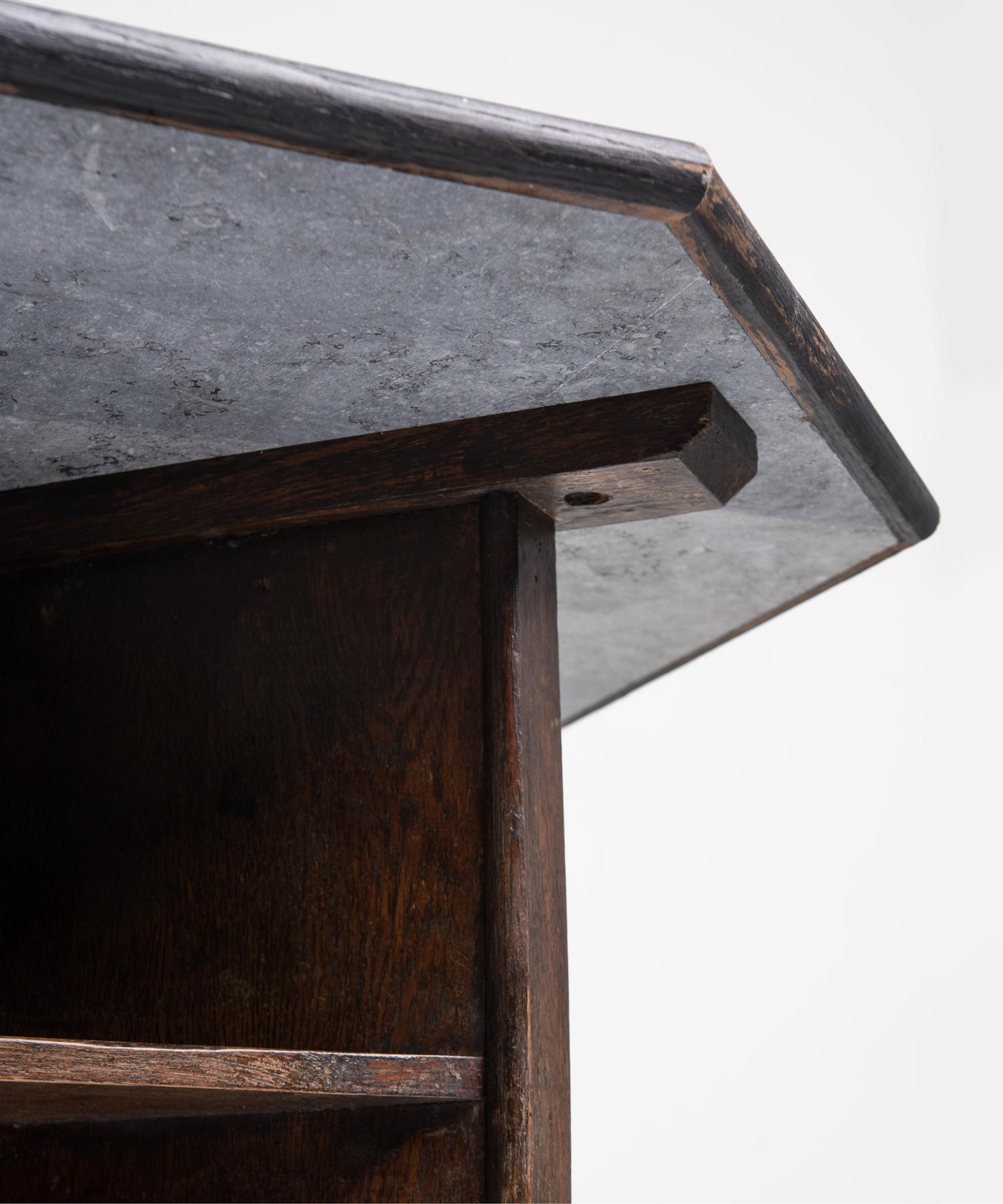 Hand-Crafted Oak and Slate Top Gaming Tables, England, circa 1900