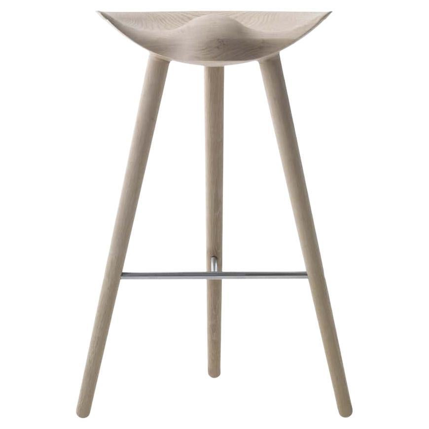 Sgabello da bar ML 42 in Oak e acciaio inossidabile di By Lassen
