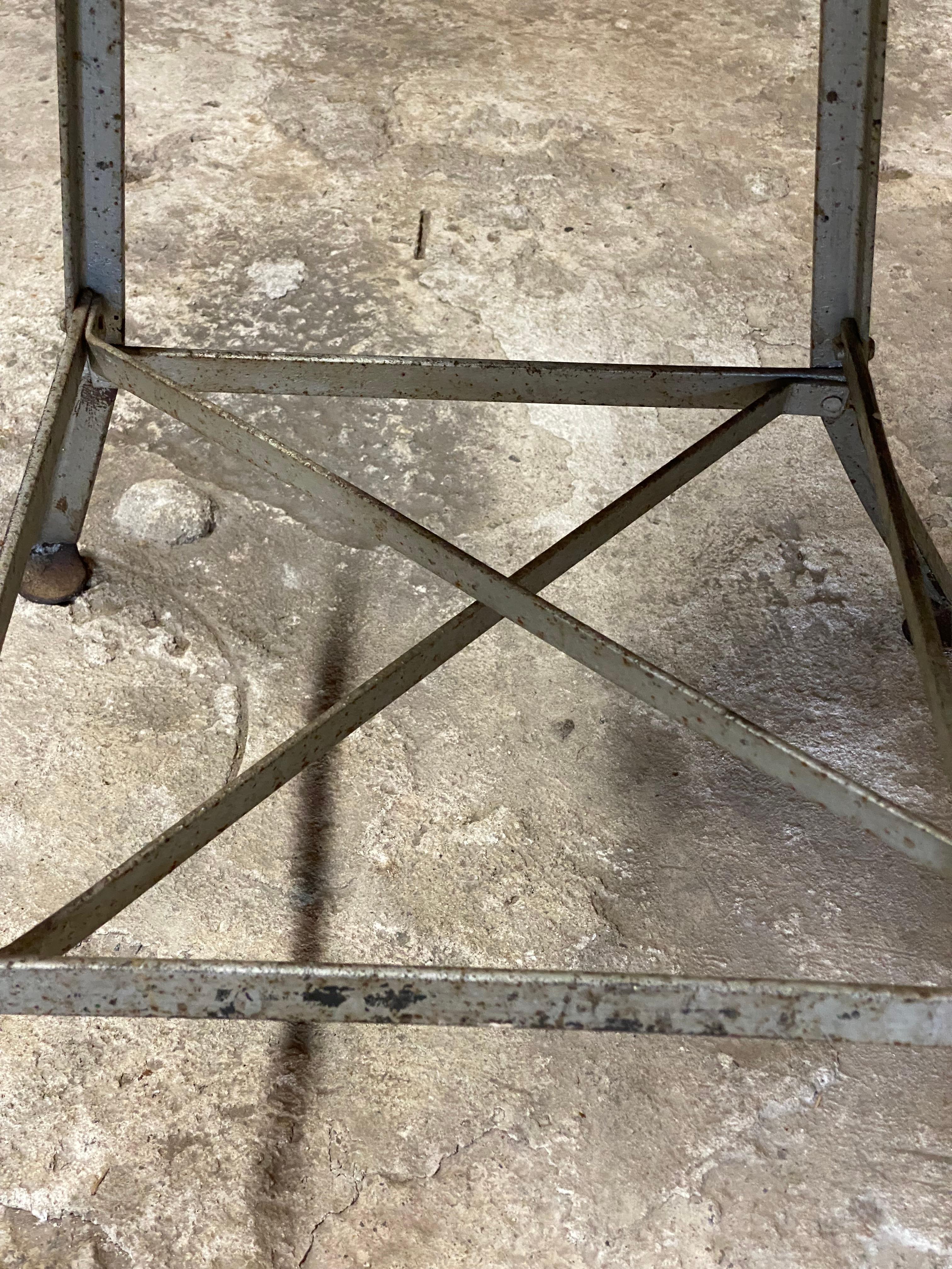 Oak and Steel Low Industrial Stool For Sale 2