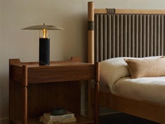 Lawson-Fenning Chiselhurst Bed, Oak & Velvet, Modern Bedframe