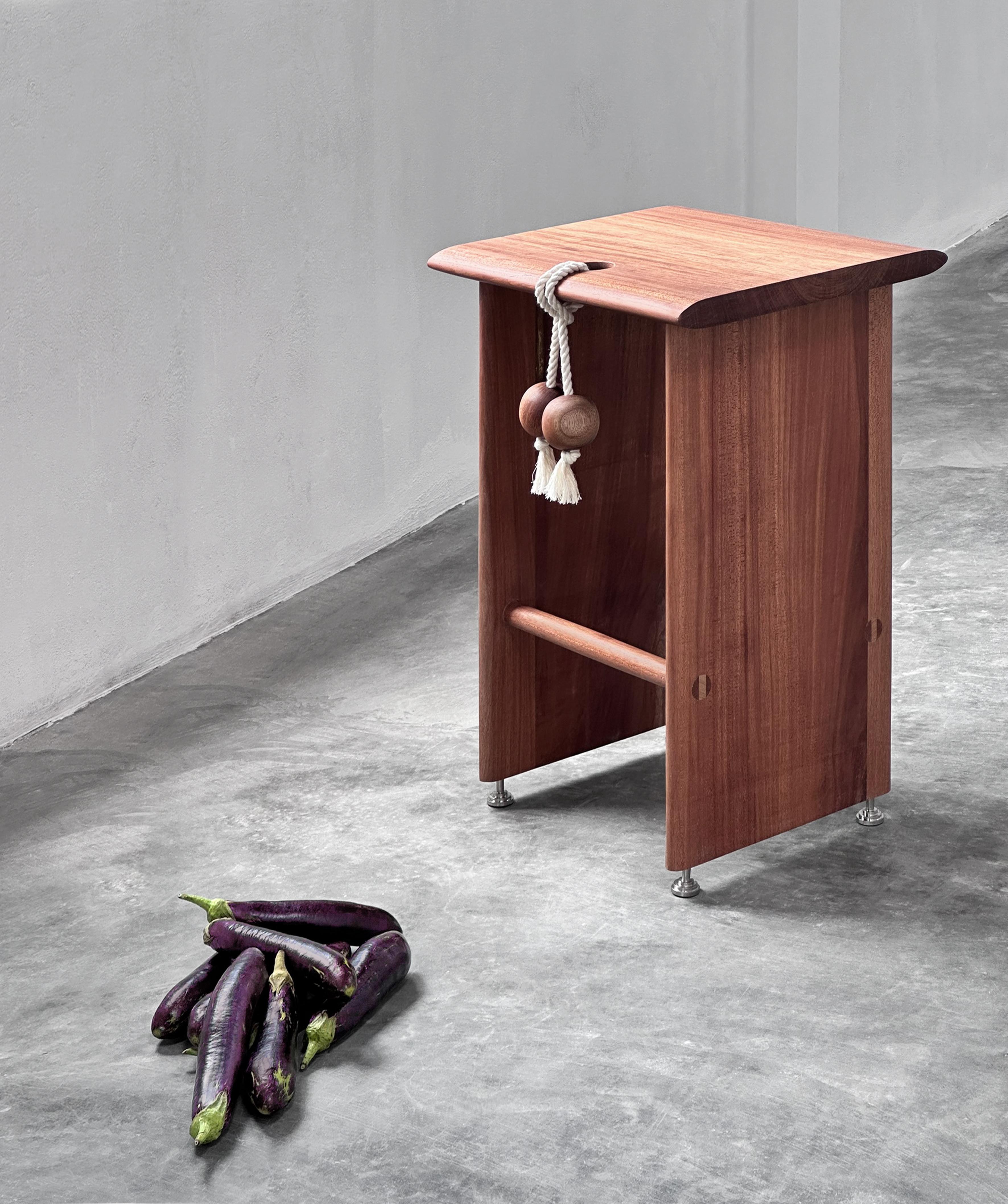 Oak and Walnut Anh Barstool by ONON DETAILS
Dimensions: W 41 x D 49 x H 72 cm. 
Materials: Walnut, Oak. 

ONON Details furnitures are chosen by famous design brand, domestic and international customers for their projects and spaces. Whether it's a