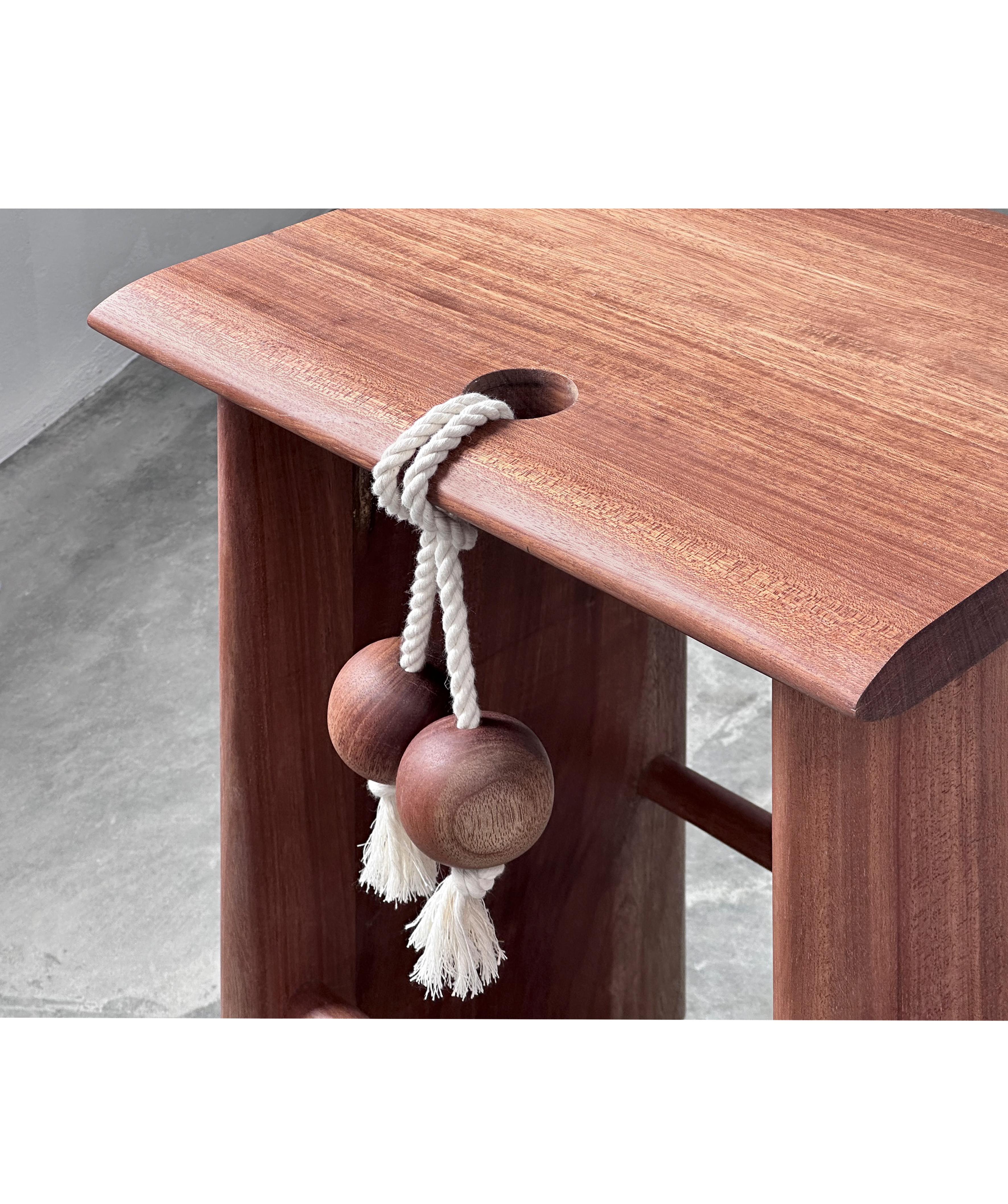 Oak and Walnut Anh Barstool by ONON DETAILS In New Condition For Sale In Geneve, CH