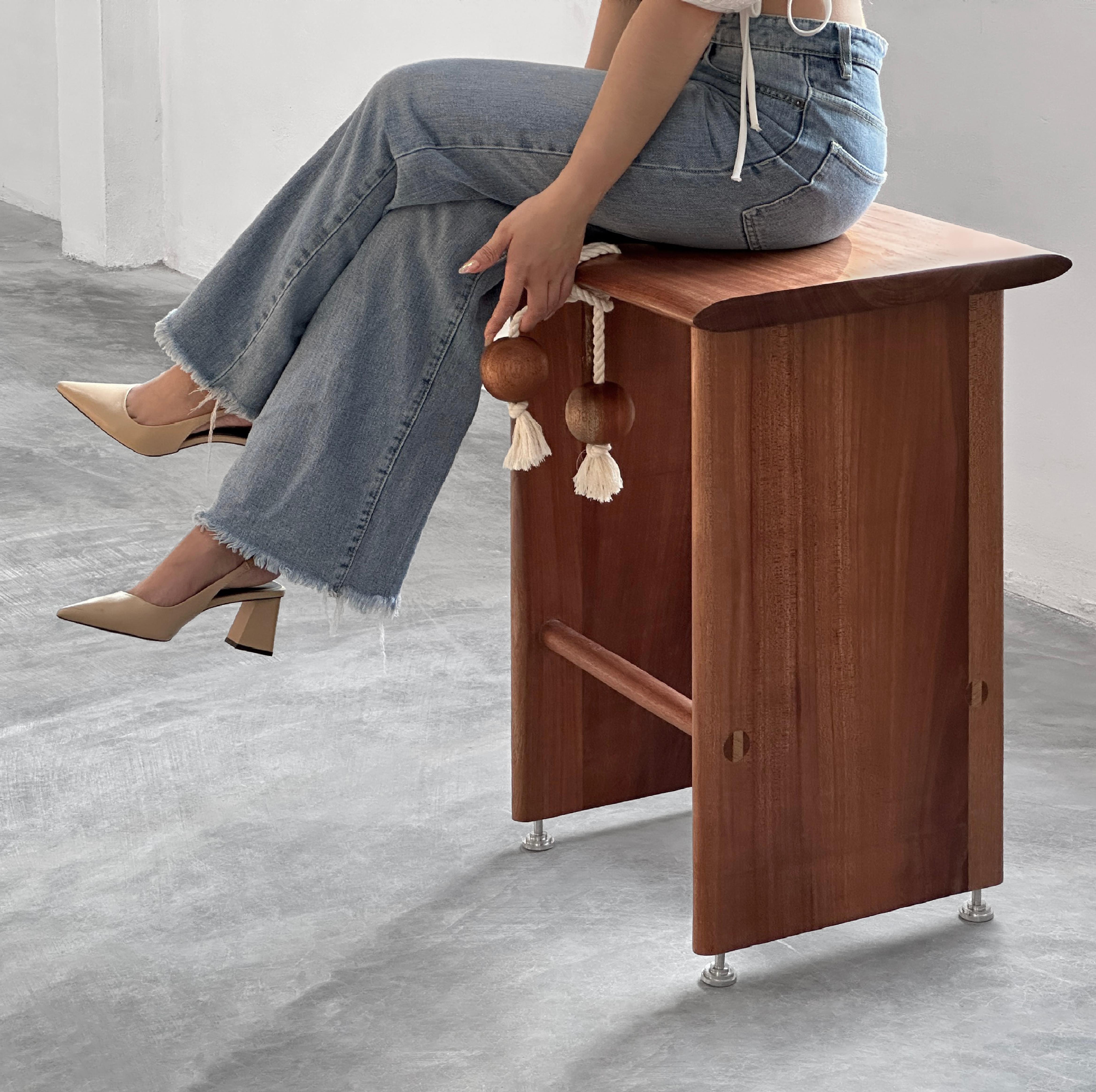 Oak and Walnut Anh Barstool by ONON DETAILS For Sale 1