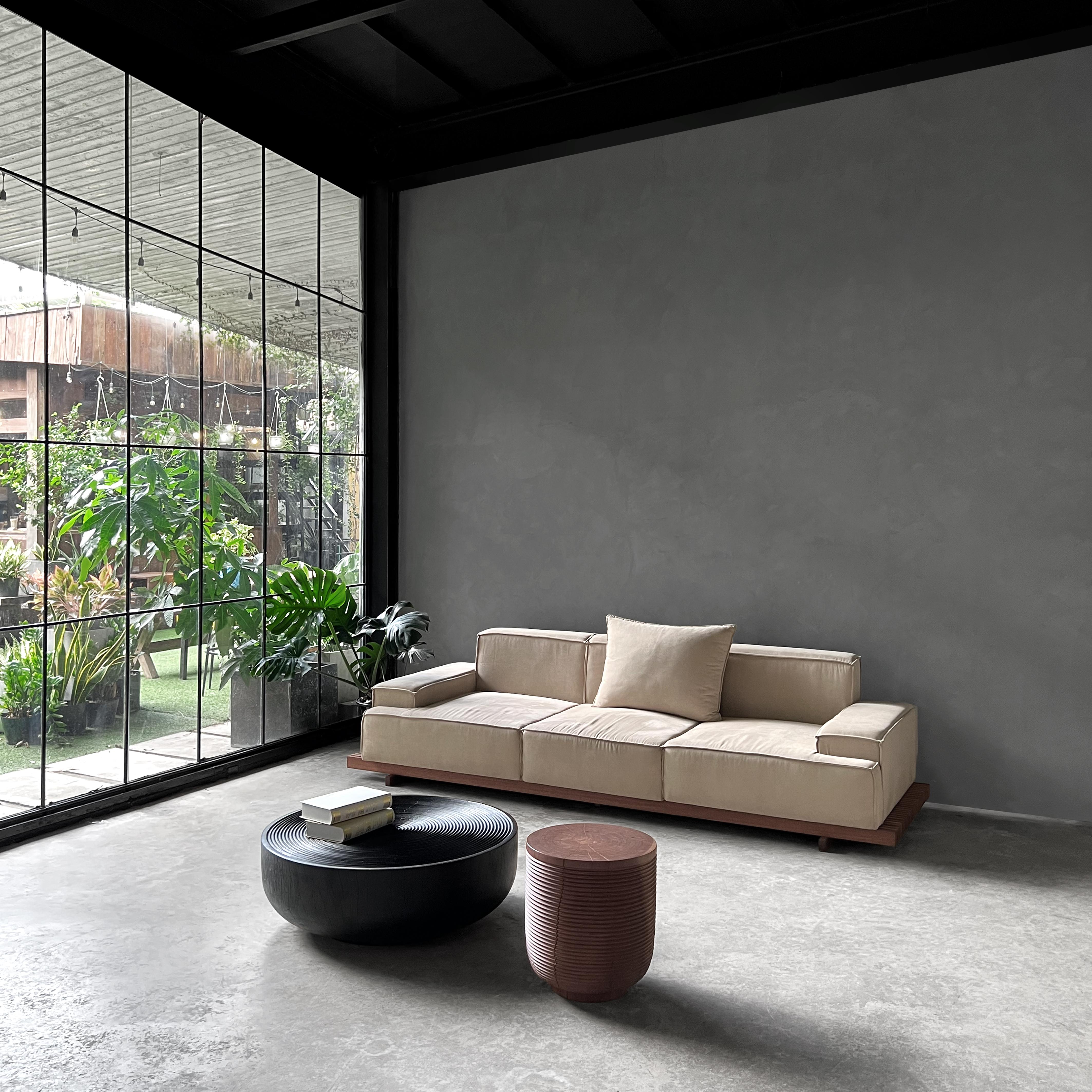 Post-Modern Oak and Walnut Bánh Chưng Sofa by ONON DETAILS For Sale