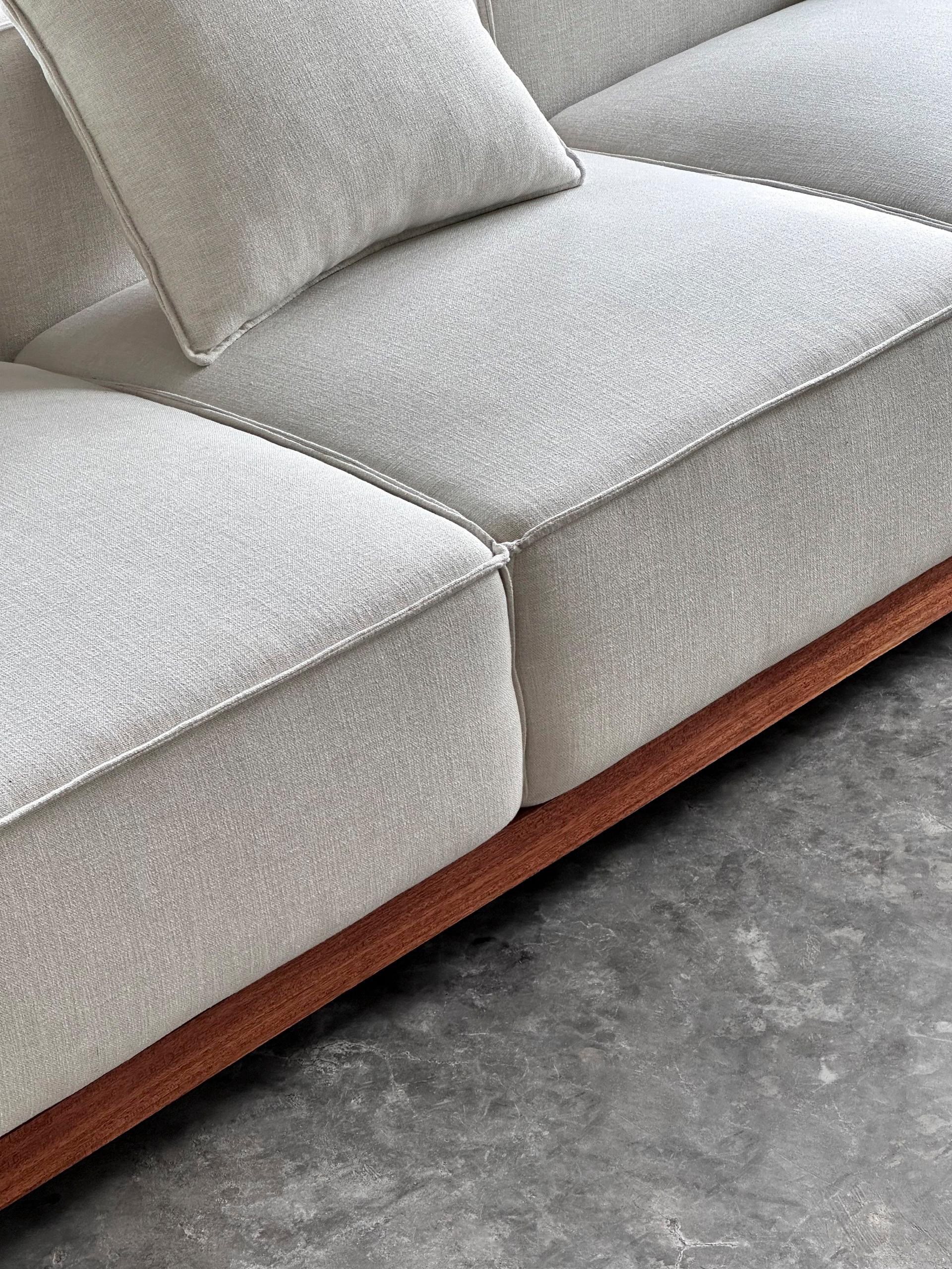 Oak and Walnut Bánh Chưng Sofa by ONON DETAILS For Sale 1