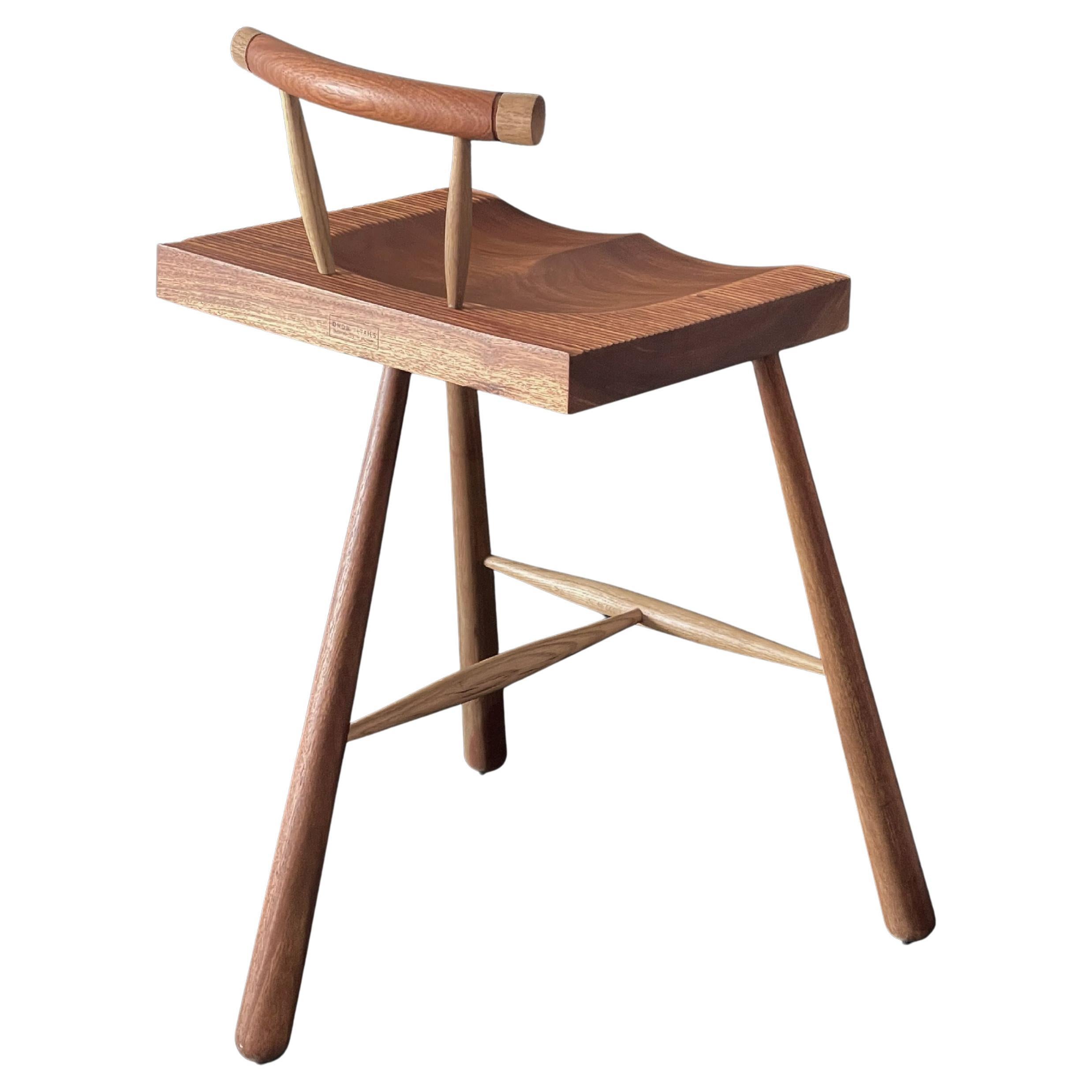 Oak and Walnut Bình Minh Barstool by ONON DETAILS