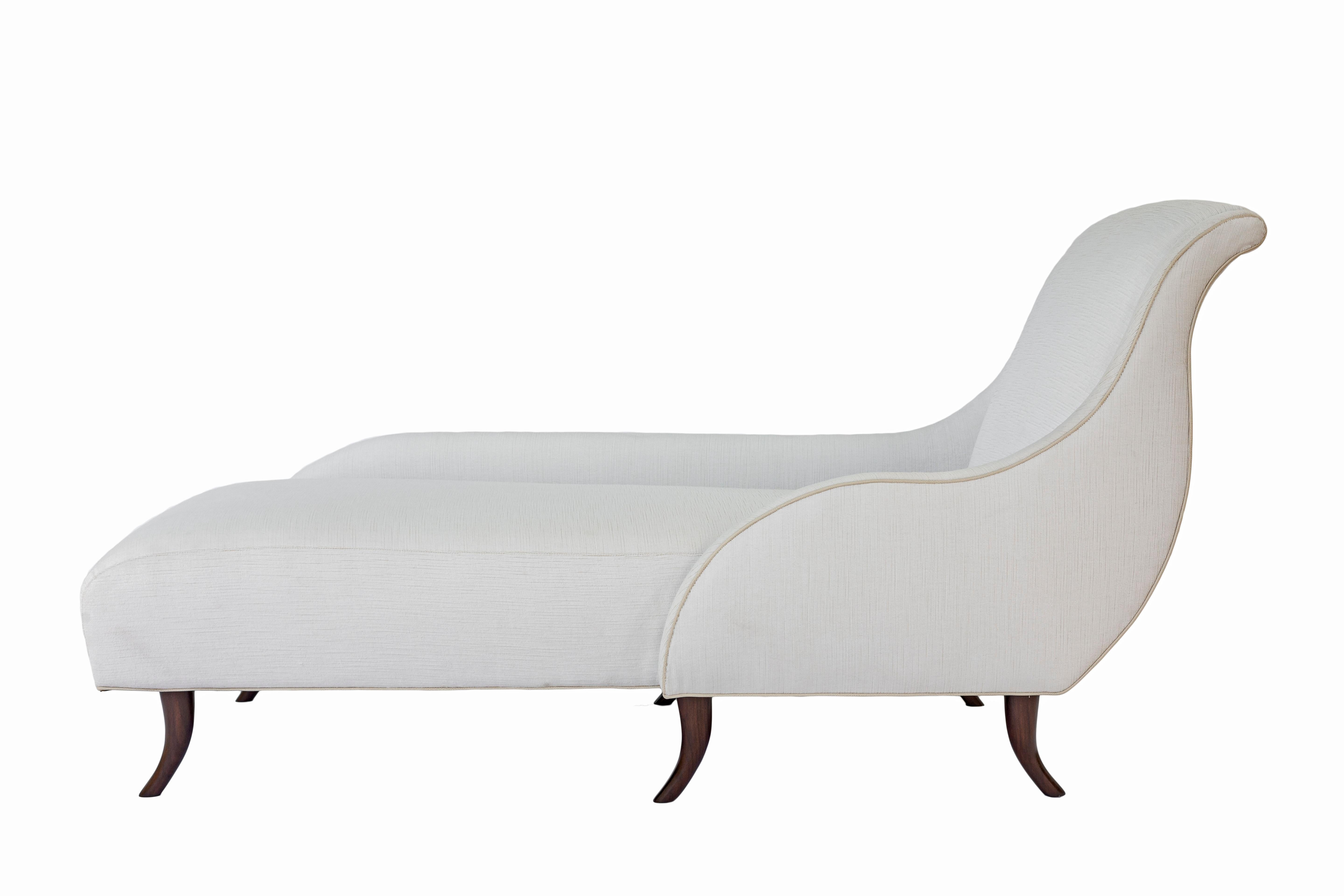 American Oak and Walnut Crafted Chaise with Luscious Curves For Sale