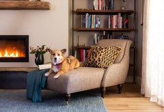 Oak and Walnut Crafted Chaise with Luscious Curves
