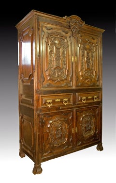 Oak and Walnut Cupboard First Half of the 18th Century