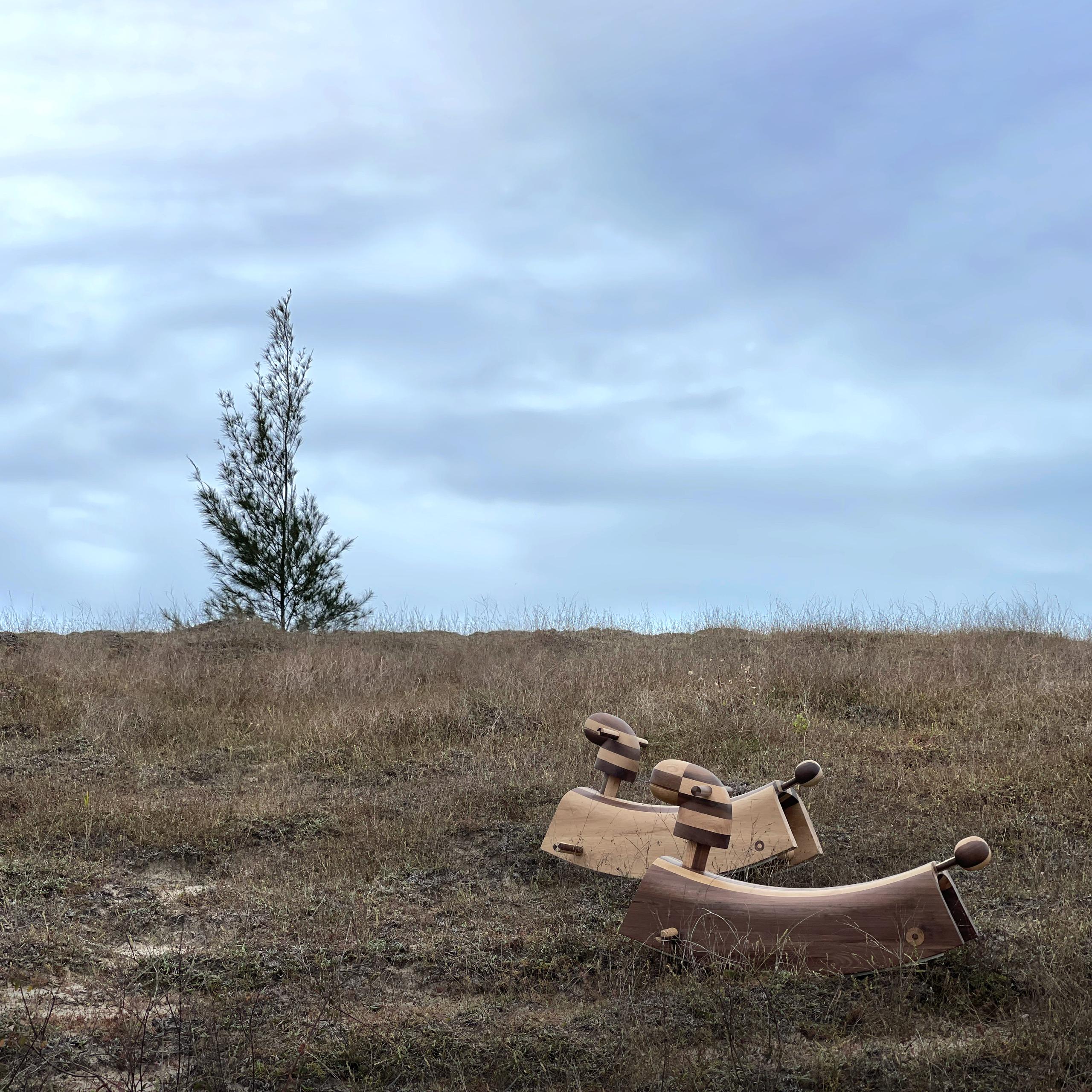 Sedia a dondolo Gióng in Oak e Noce di ONON DETTAGLI in vendita 3