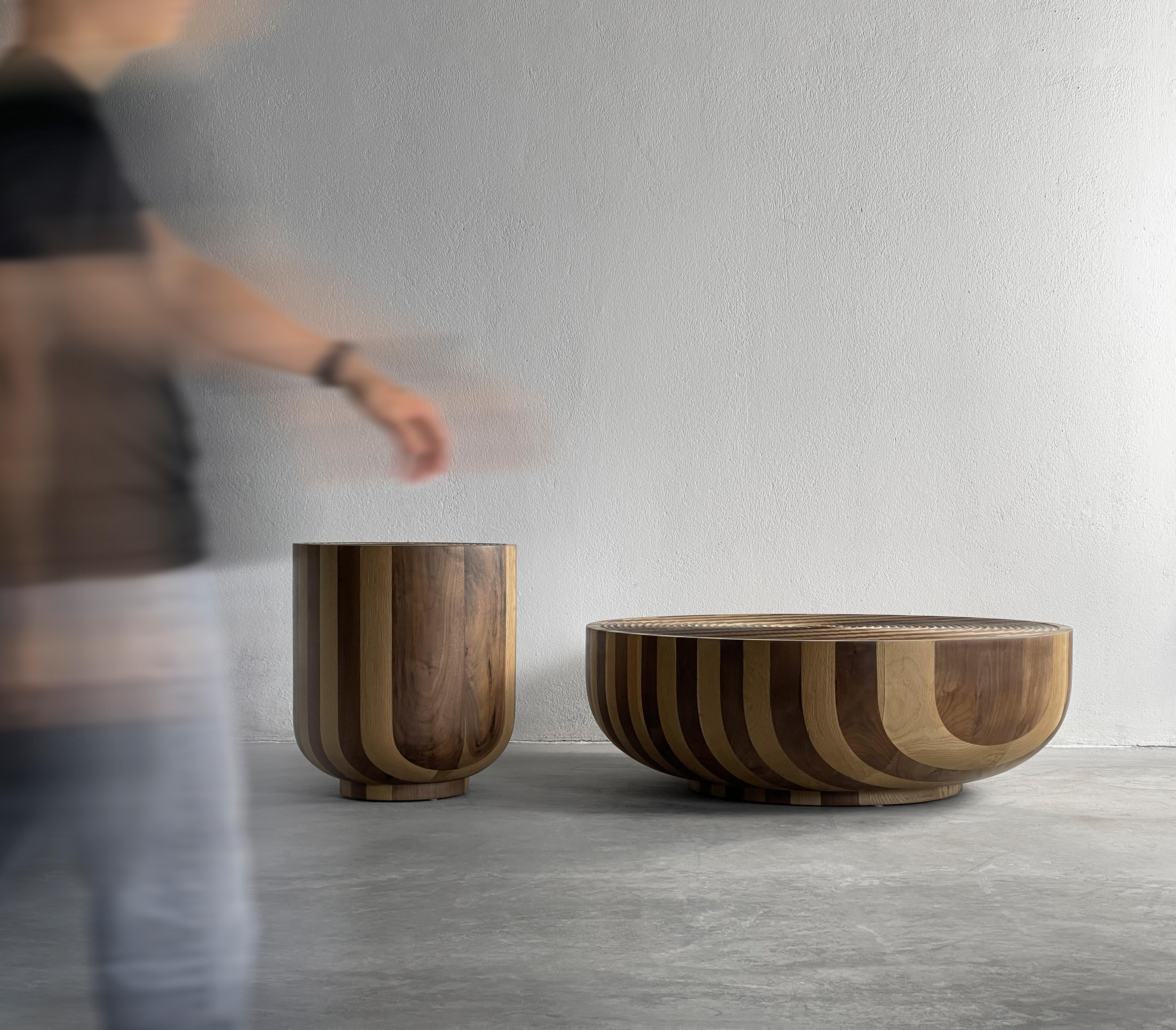 Oak and Walnut Hoàng Sa Coffee Table 01 by ONON DETAILS For Sale 9