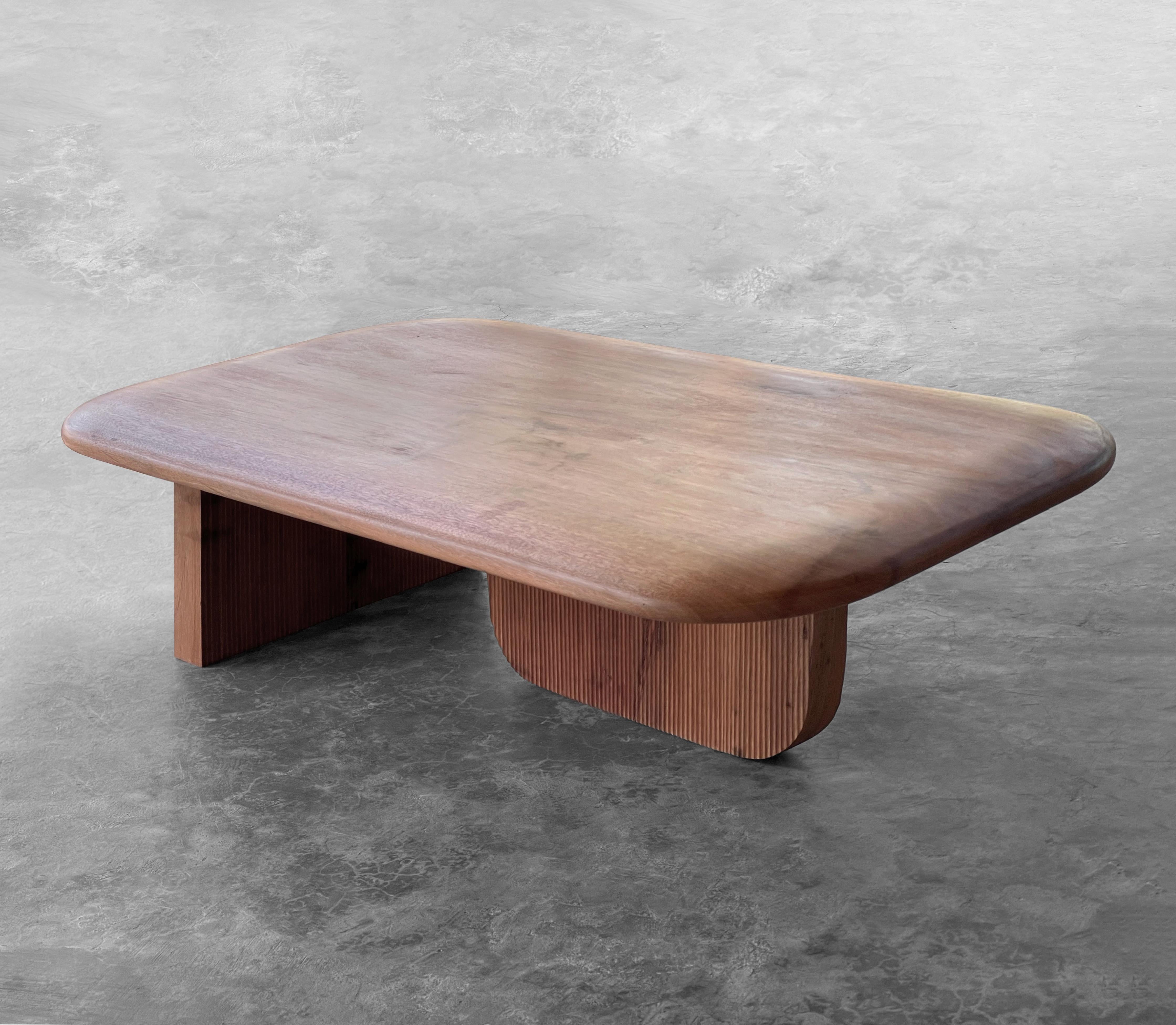 Post-Modern Oak and Walnut J Coffee Table by ONON DETAILS For Sale