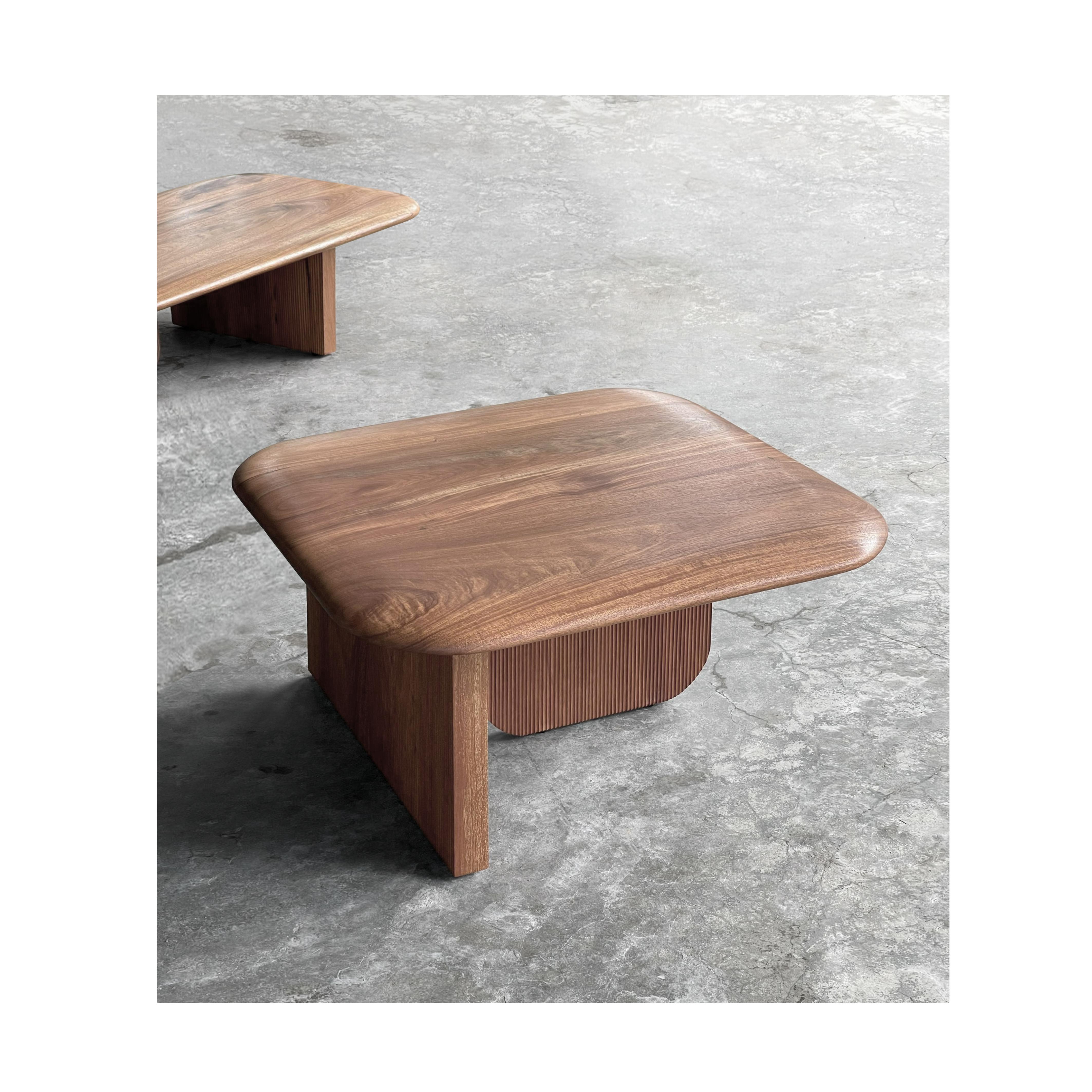 Vietnamese Oak and Walnut J Coffee Table by ONON DETAILS For Sale
