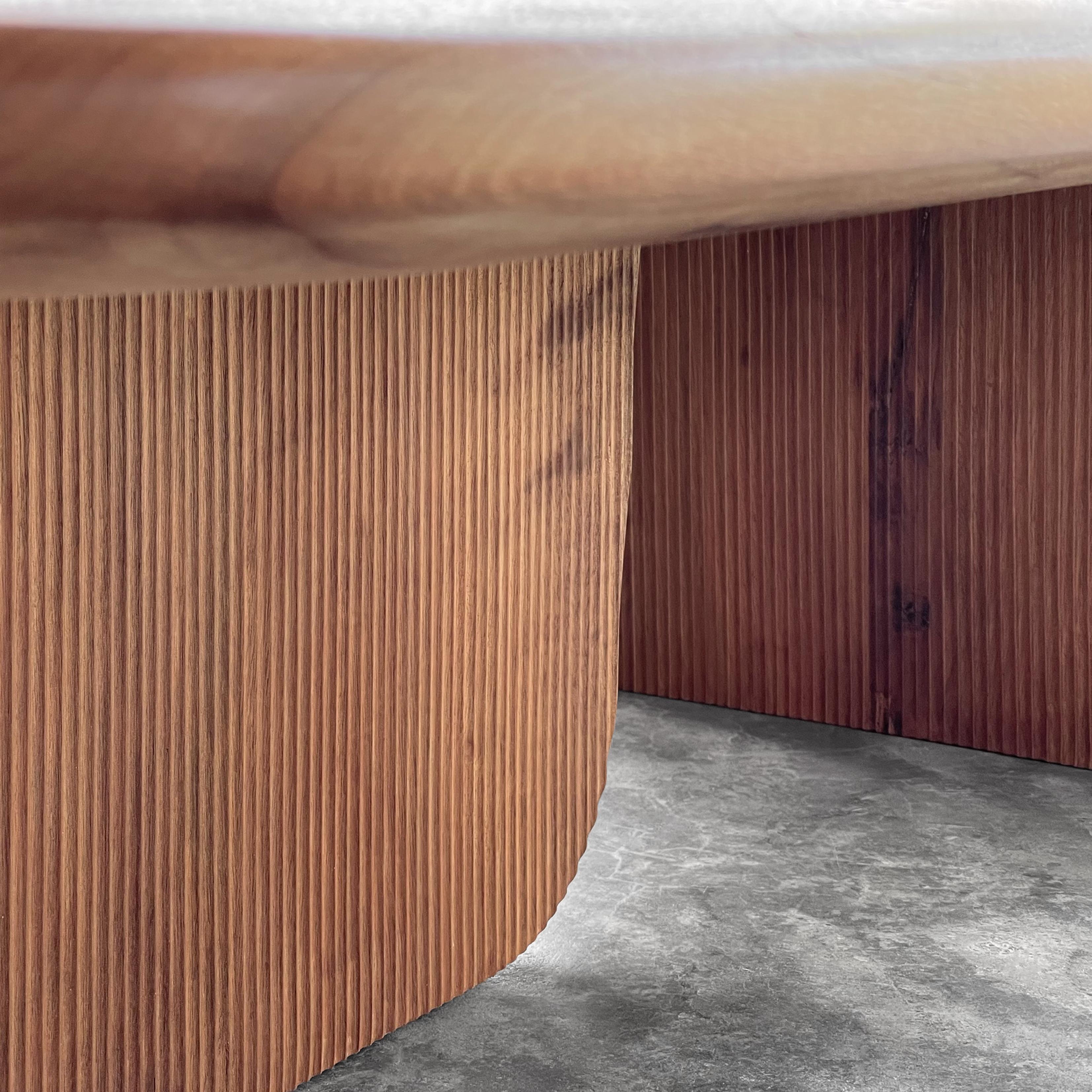 Oak and Walnut J Coffee Table by ONON DETAILS For Sale 2