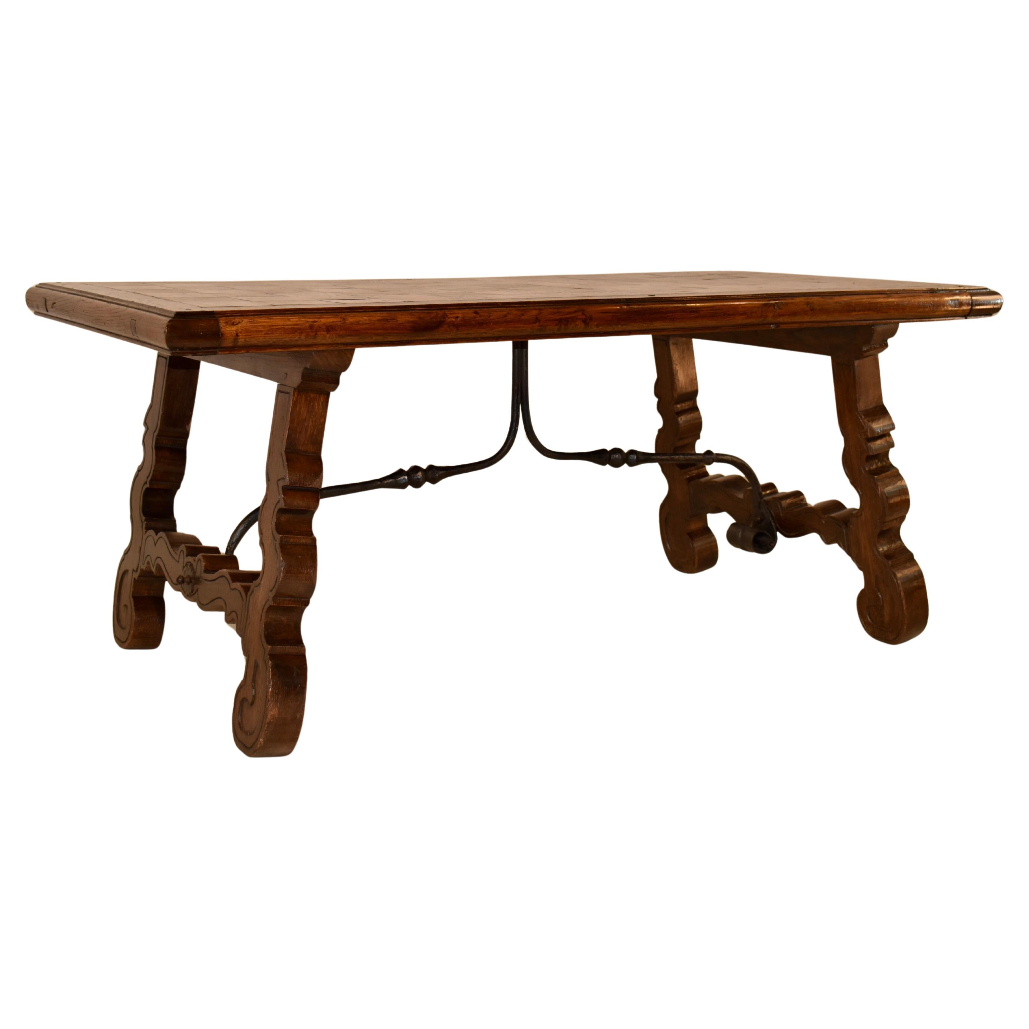 Oak and Walnut Spanish Parquet Top Table, Circa 1900