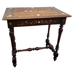 Oak And Walnut Table With Inlays, France 19th Century