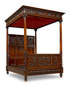 Oak and Walnut Tester Bed