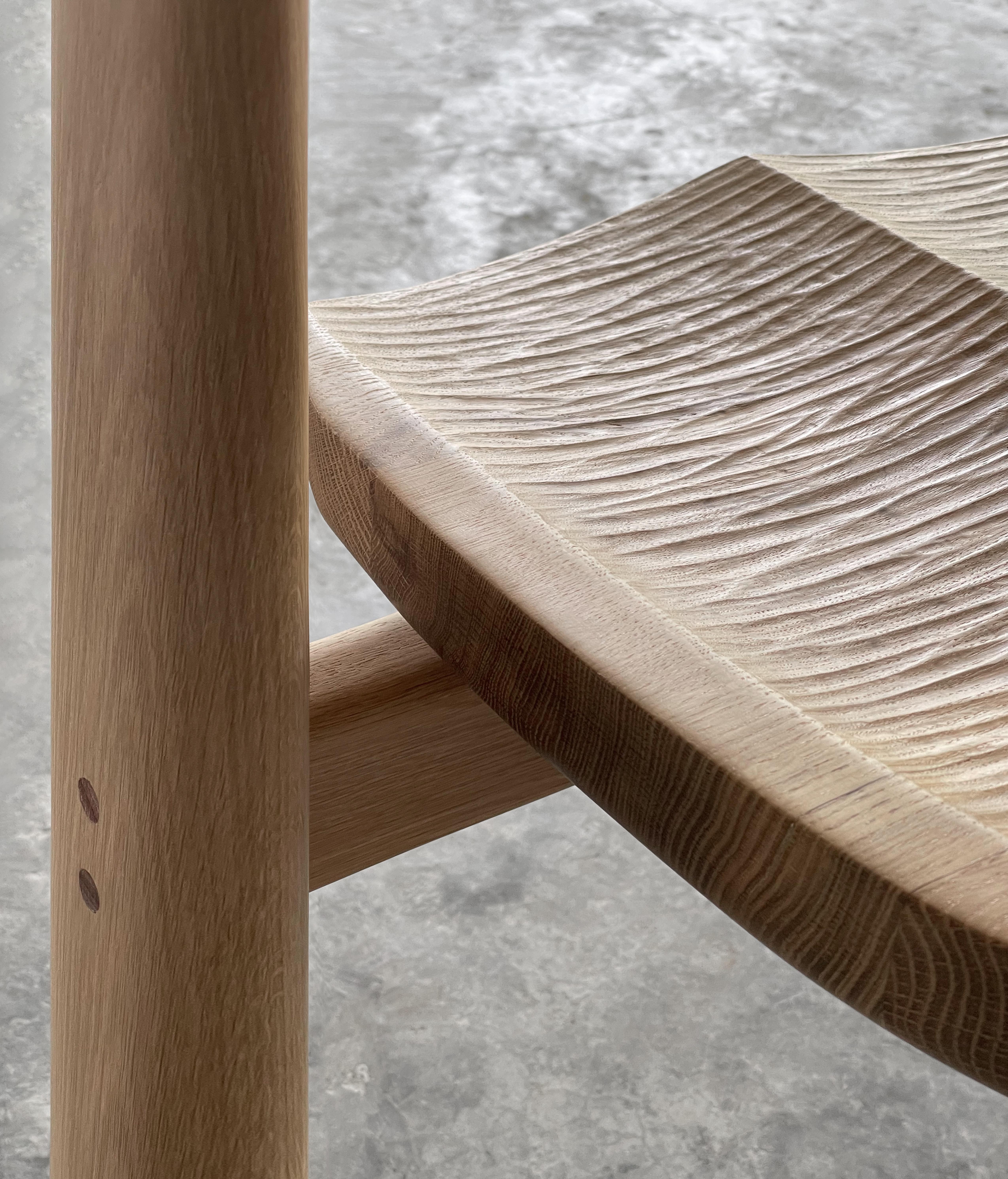 Contemporary Oak and Walnut TQV Chair 01 by ONON DETAILS For Sale