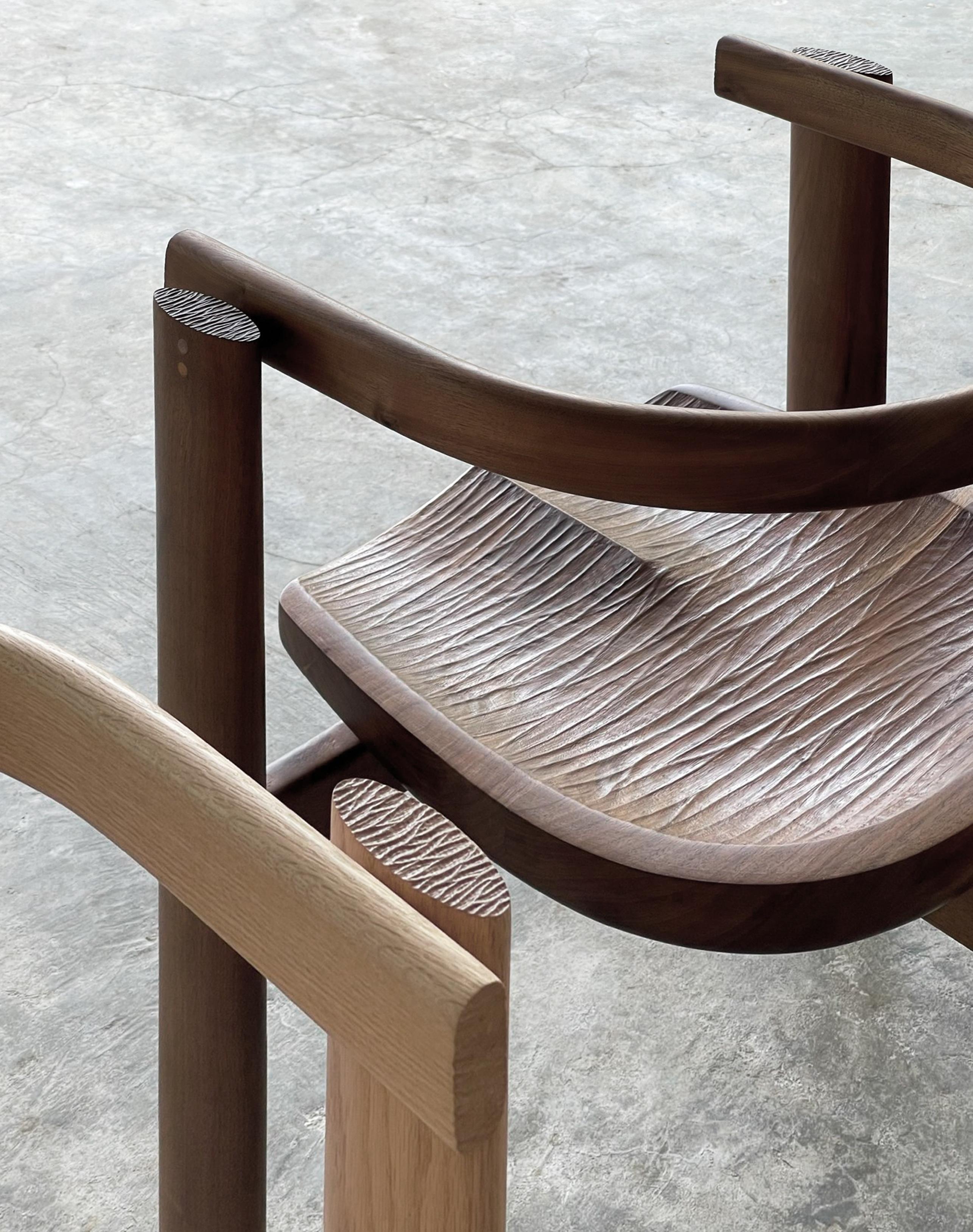 Oak and Walnut TQV Chair 01 by ONON DETAILS For Sale 1