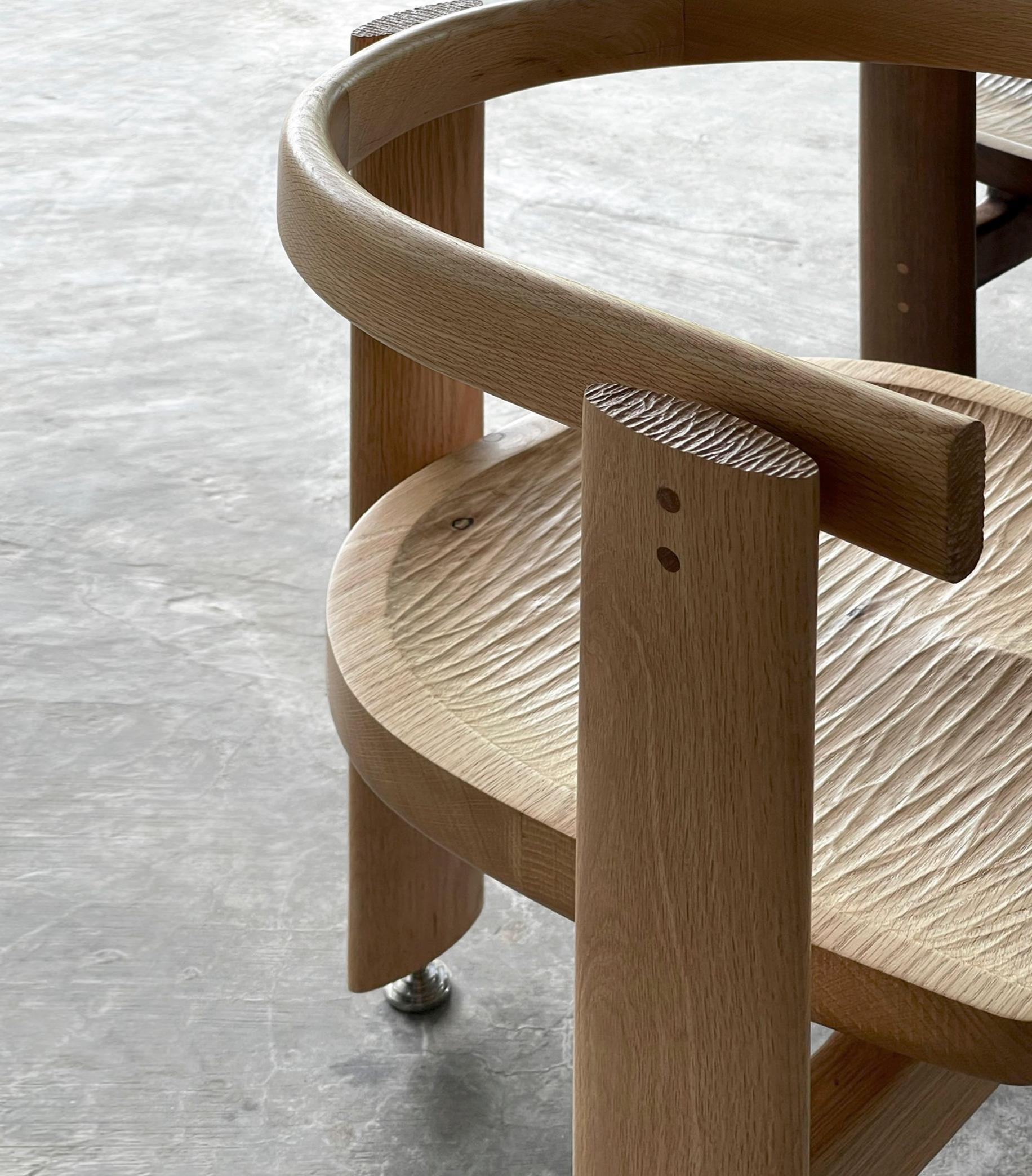 Oak and Walnut TQV Chair 01 by ONON DETAILS For Sale 3
