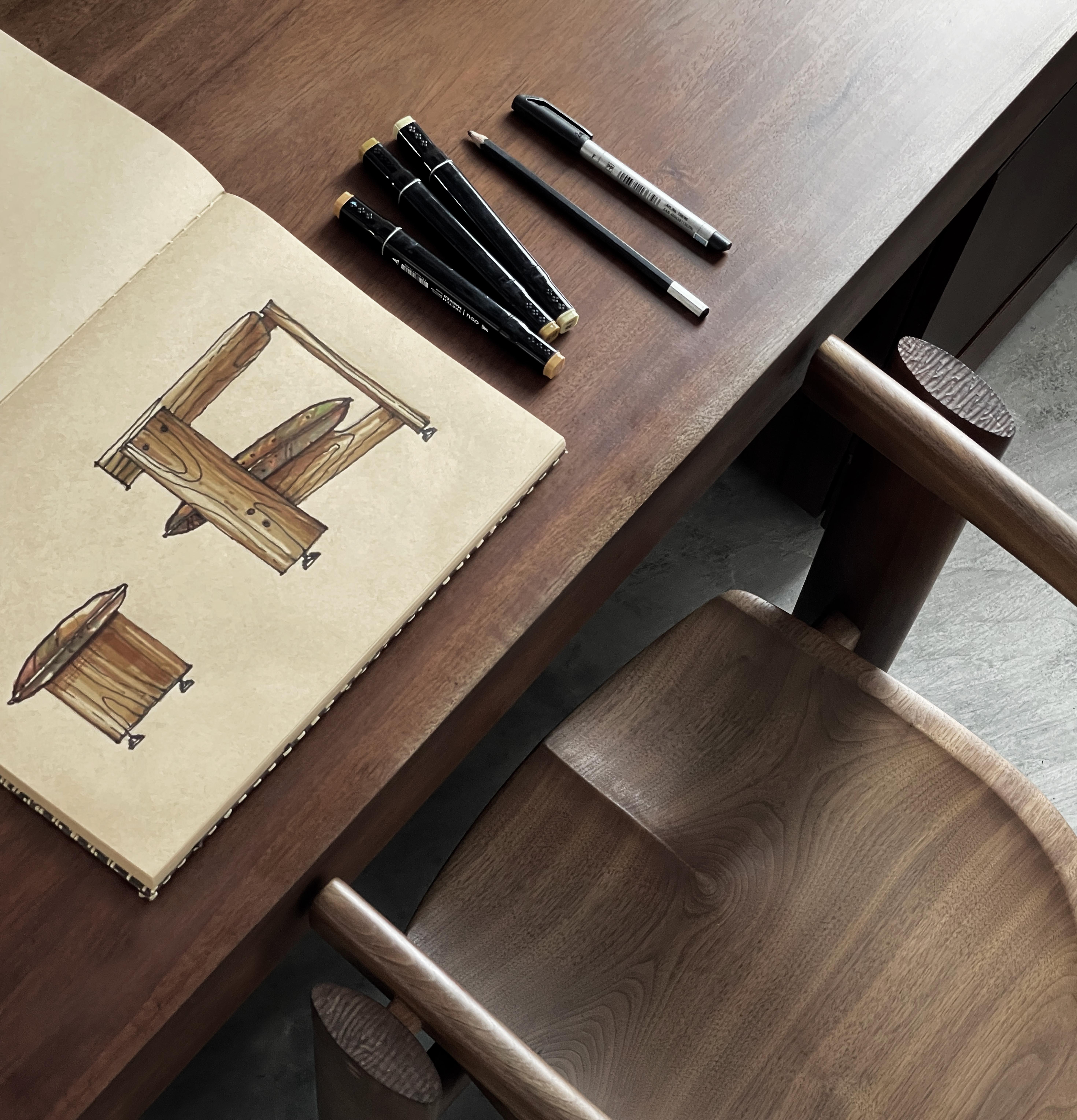 Sedia TQV 02 in Oak e Noce di ONON DETTAGLI in vendita 2