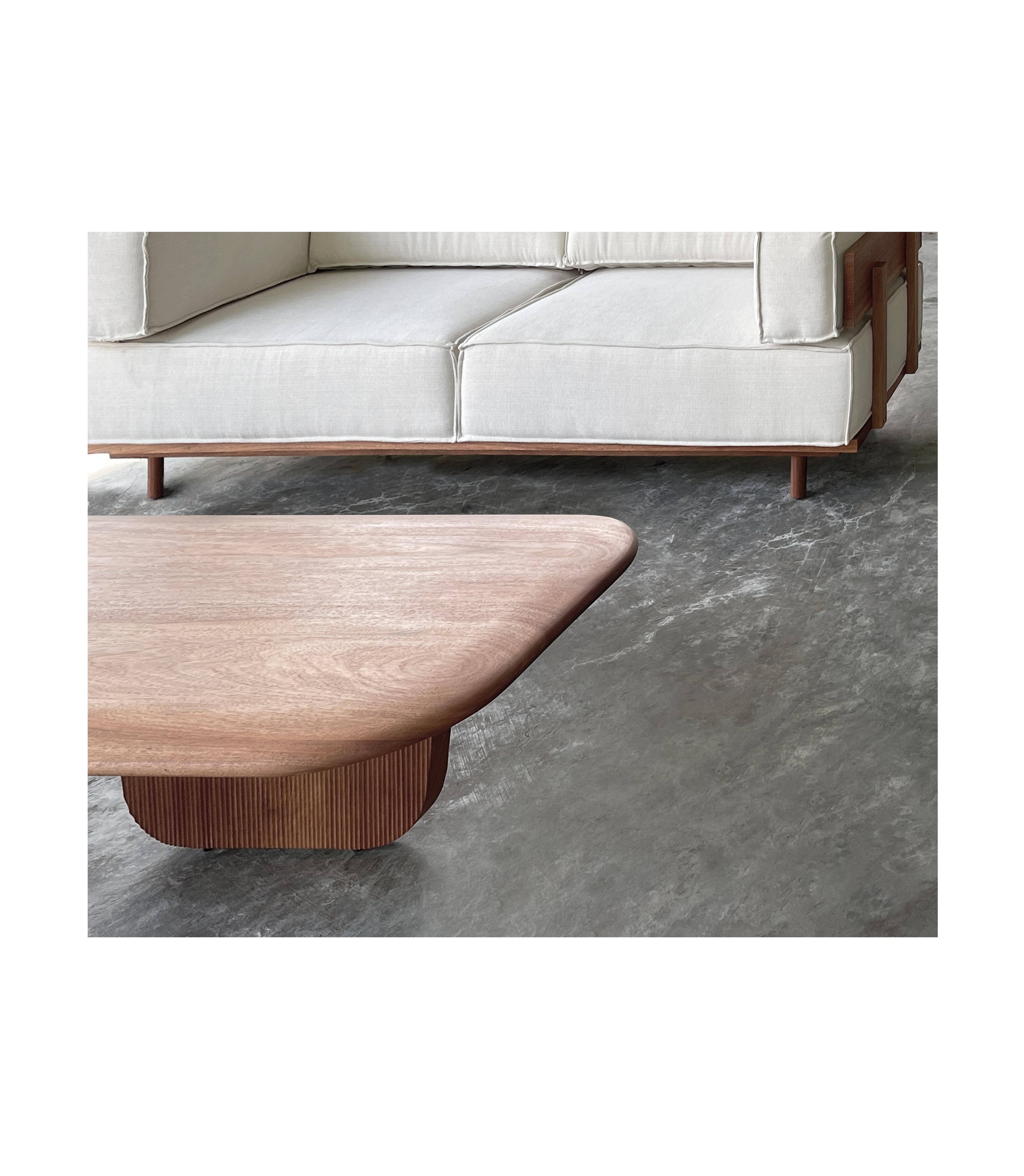 Oak and Walnut XL Sofa by ONON DETAILS For Sale 1