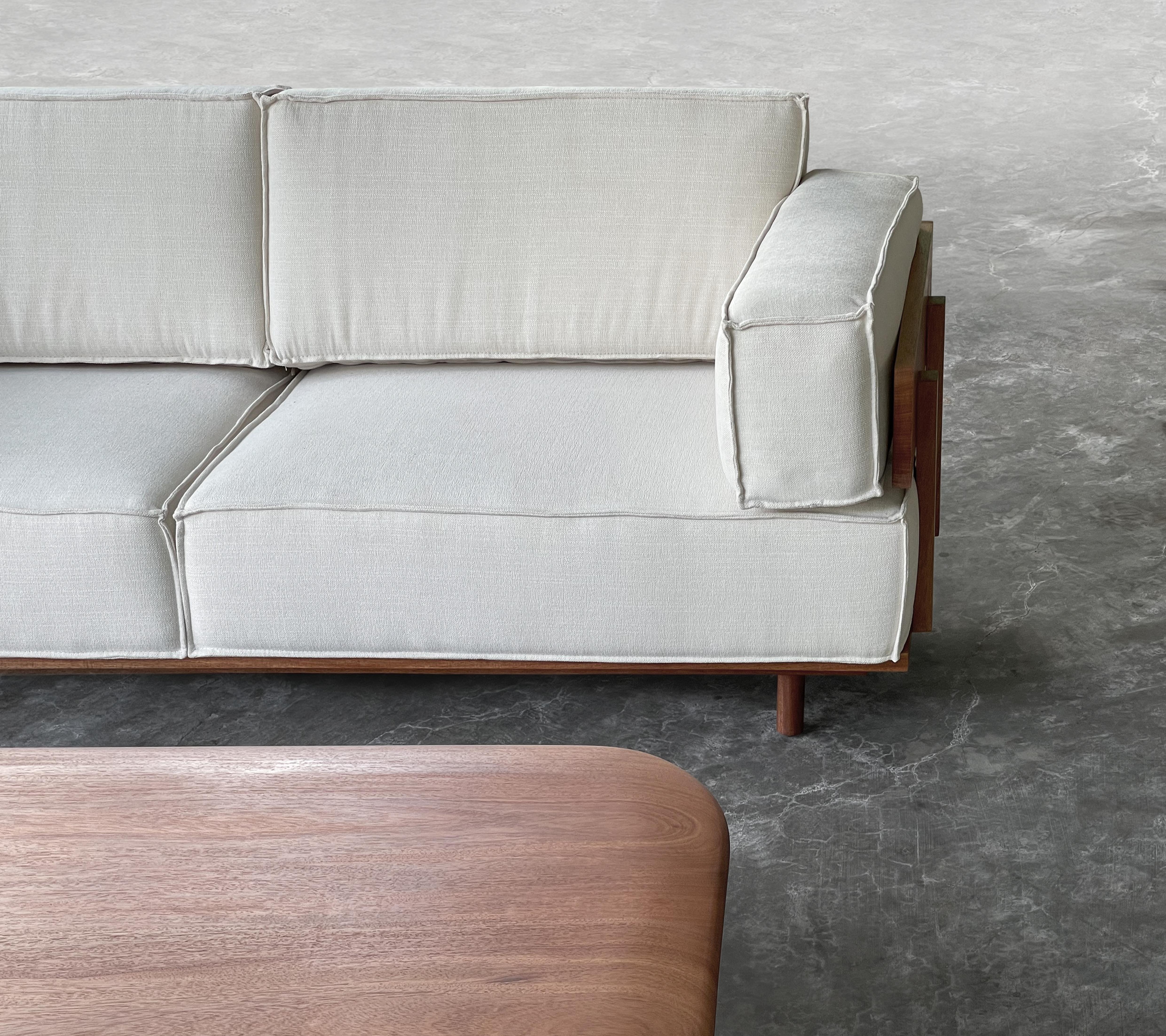 Oak and Walnut XL Sofa by ONON DETAILS For Sale 2
